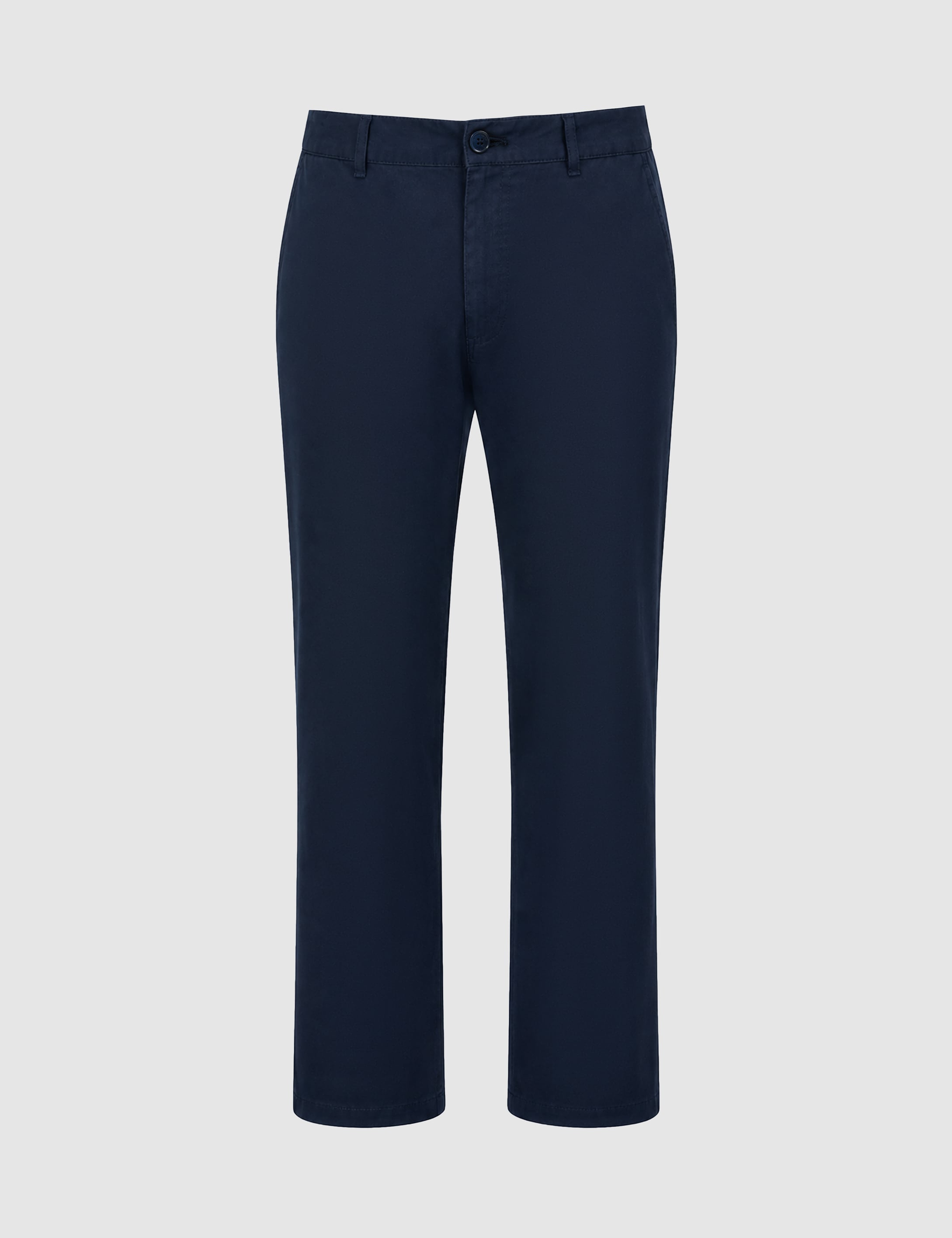 Lacivert Straight Fit Keten Karışımlı Beli Lastikli Kanvas Pantolon - 50320840124