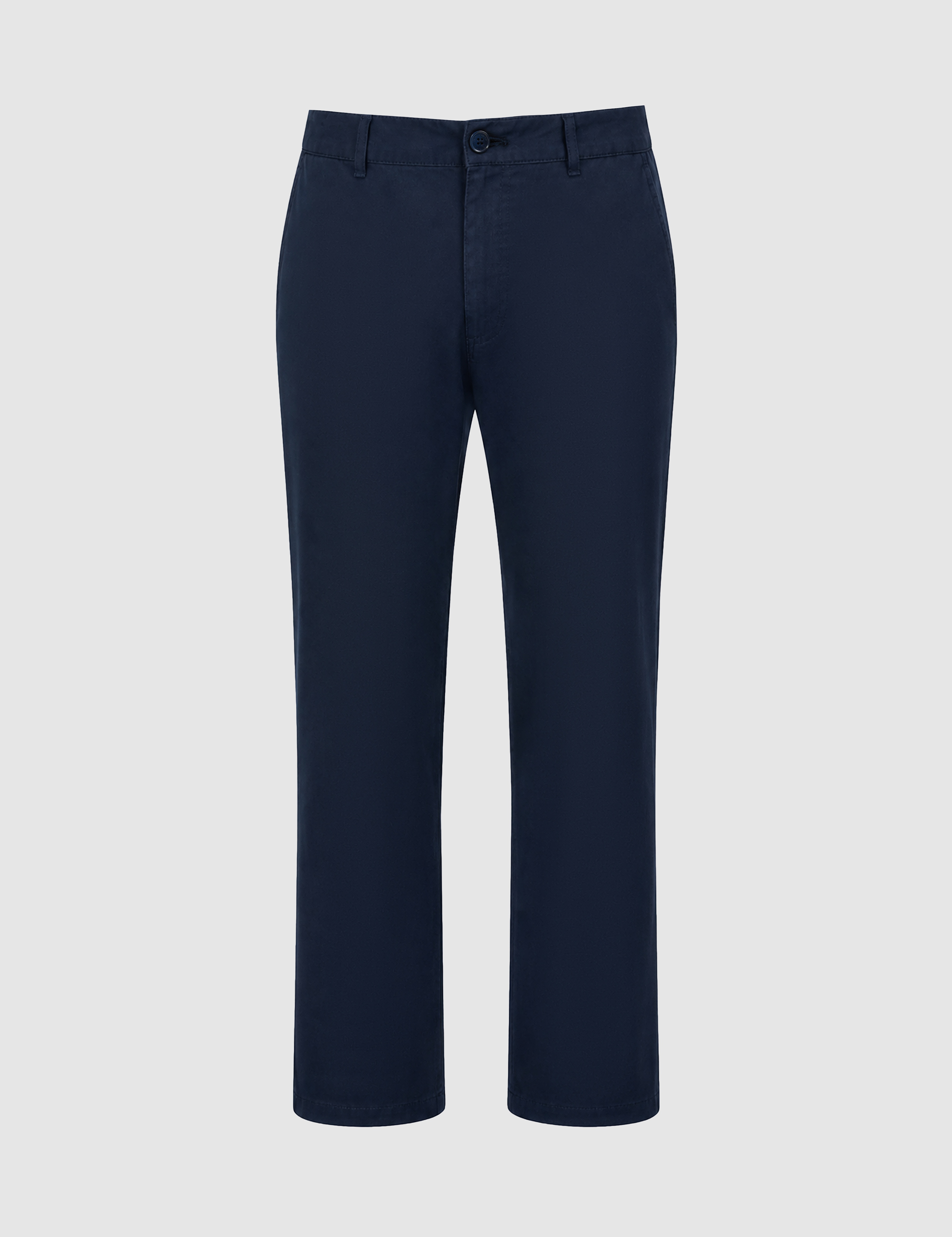 Lacivert Straight Fit Keten Karışımlı Beli Lastikli Kanvas Pantolon - Image 7