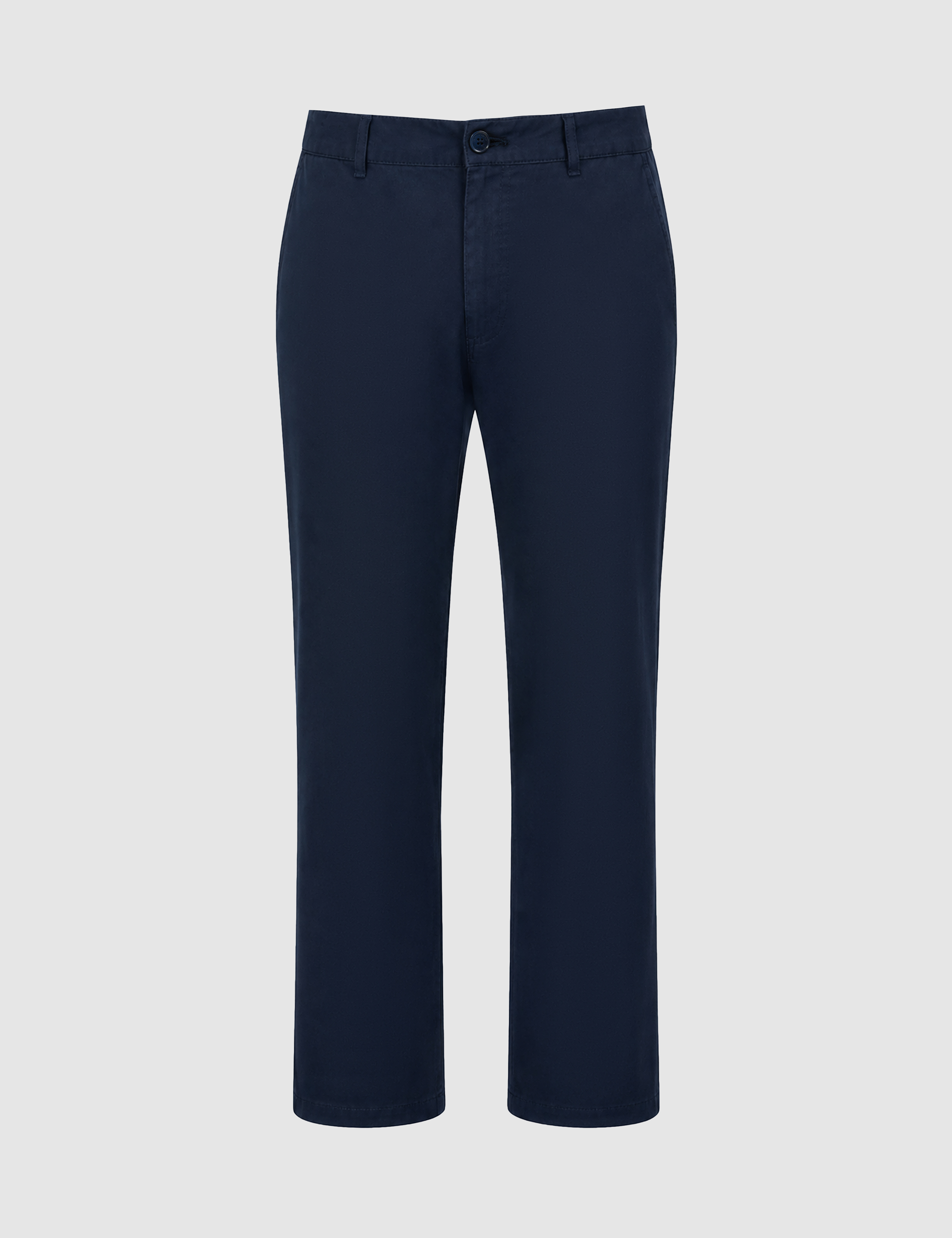 Lacivert Straight Fit Keten Karışımlı Beli Lastikli Kanvas Pantolon