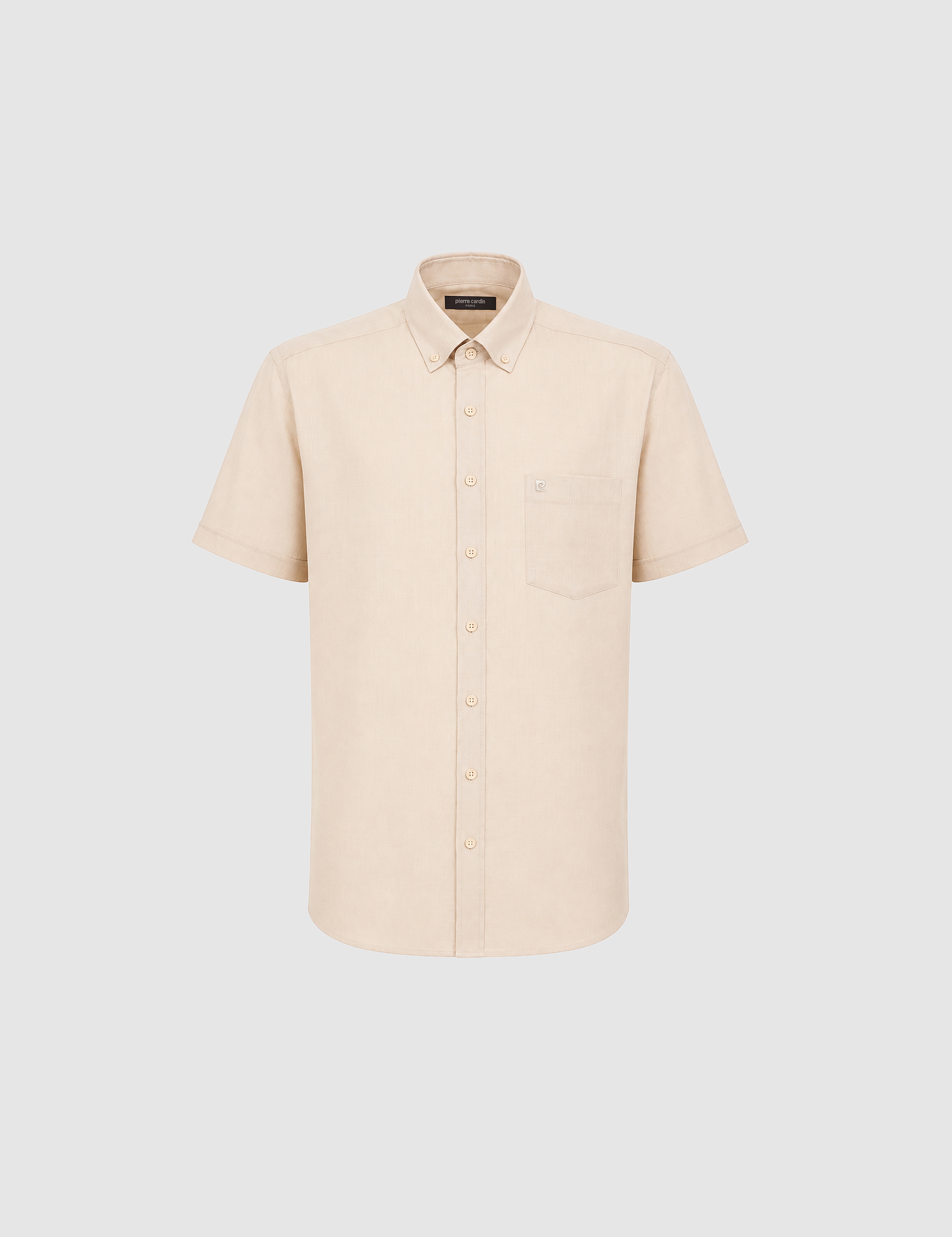 Bej Regular Fit Kısa Kollu Gömlek - Image 7