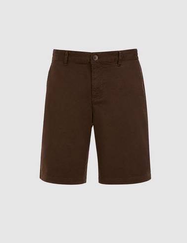 Koyu Kahverengi Slim Fit Dokuma Şort