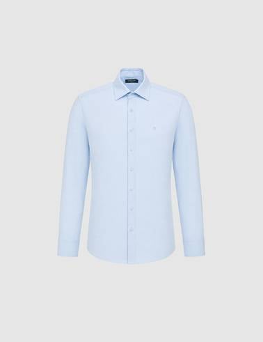 Açık Mavi Slim Fit Uzun Kollu Gömlek