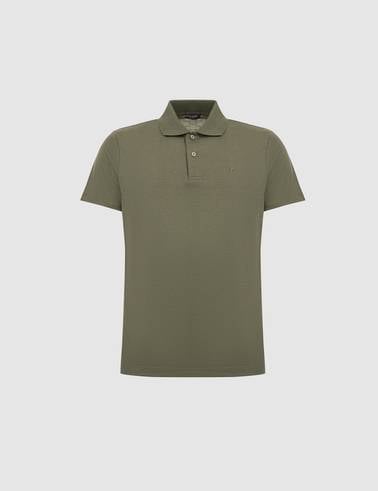 Haki Slim Fit Düğmeli Polo Yaka Tişört