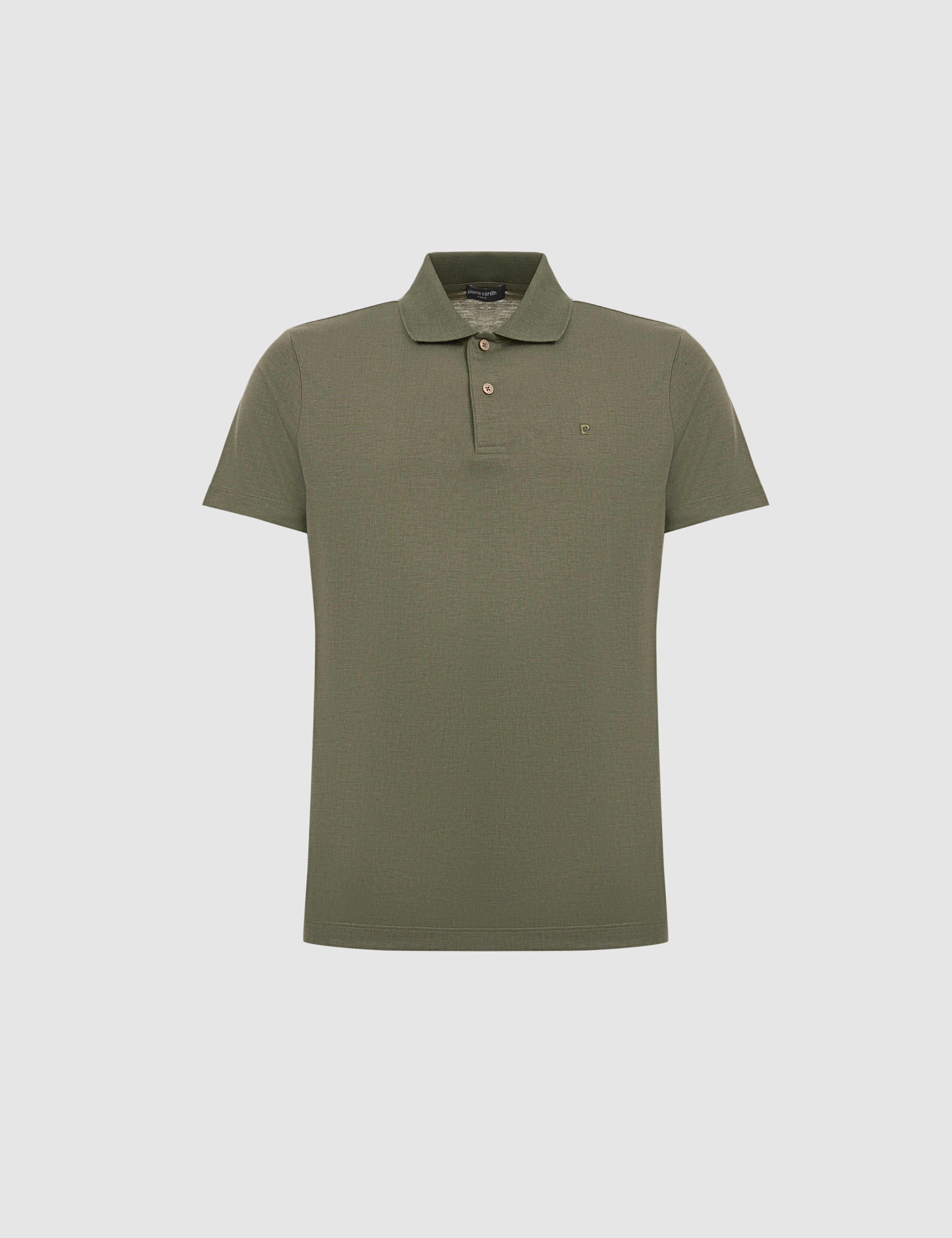 Haki Slim Fit Düğmeli Polo Yaka Tişört