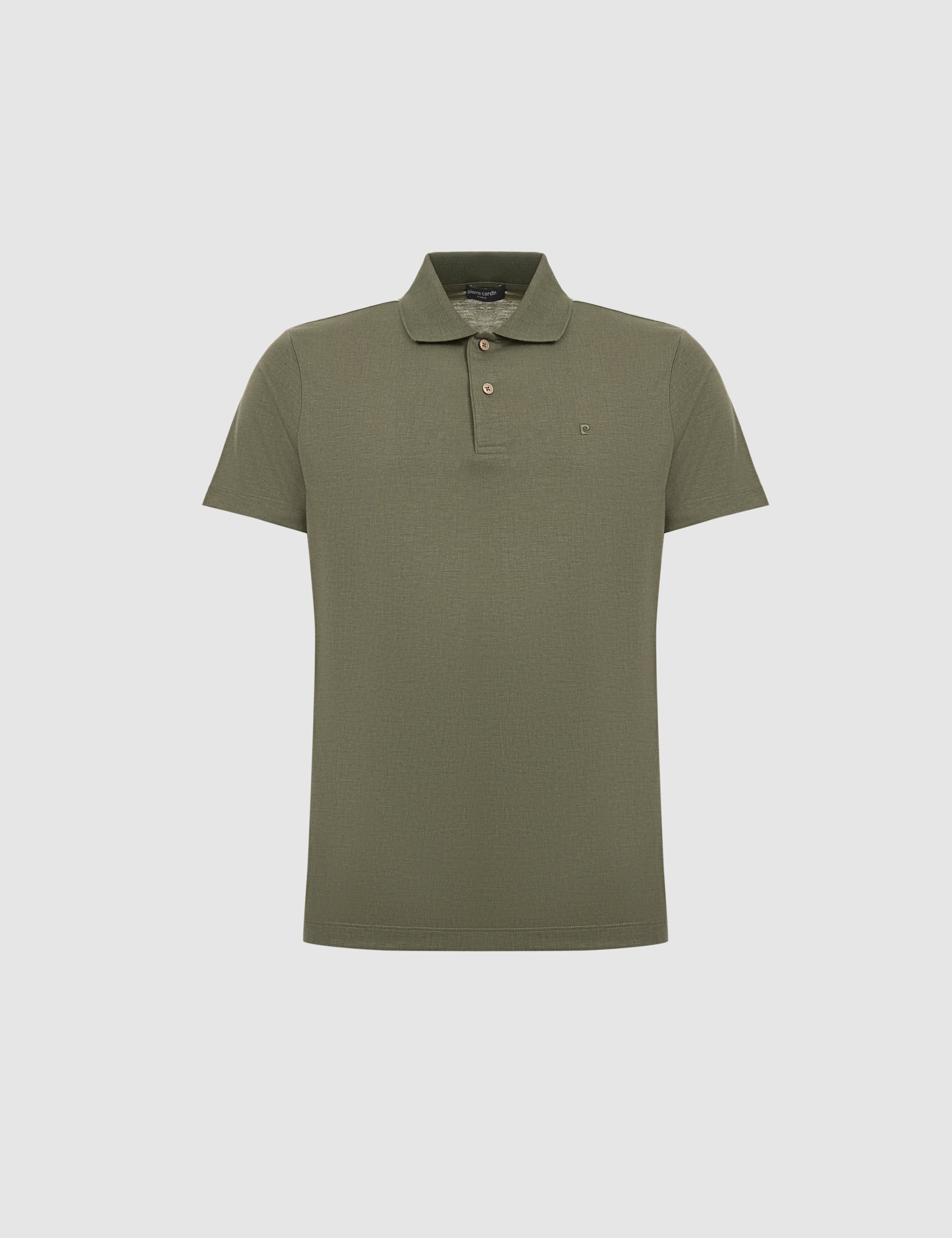 Haki Slim Fit Düğmeli Polo Yaka Tişört