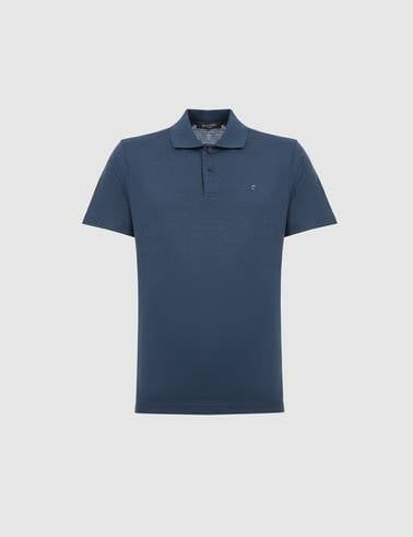 Lacivert Slim Fit Düğmeli Polo Yaka Tişört