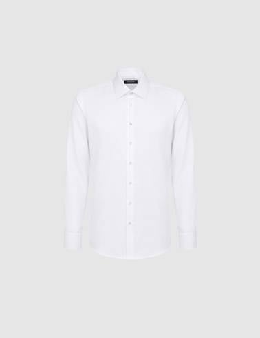 Beyaz Slim Fit Uzun Kollu Gömlek