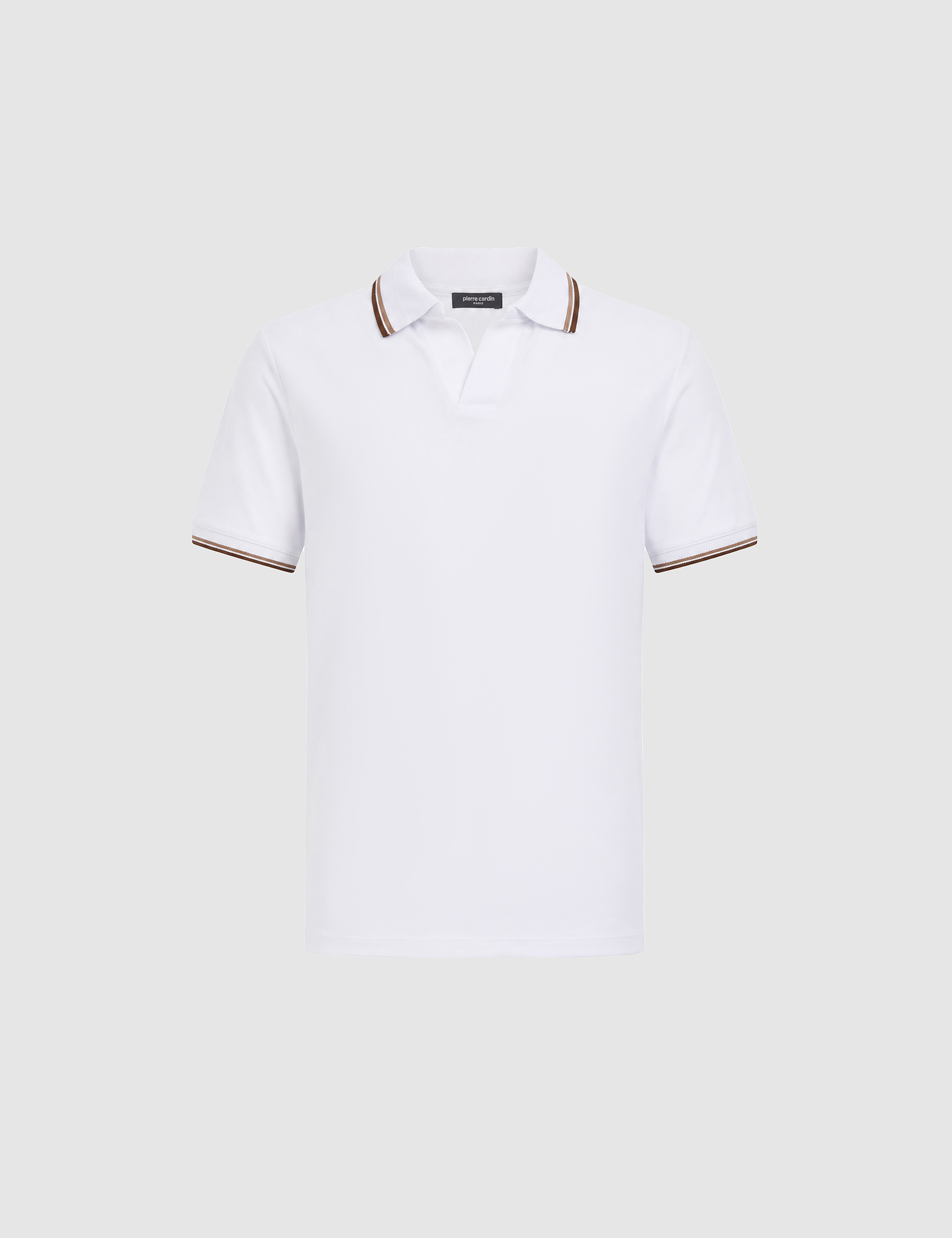 Beyaz Slim Fit %100 Pamuk Apaş Yaka Tişört - Image 7