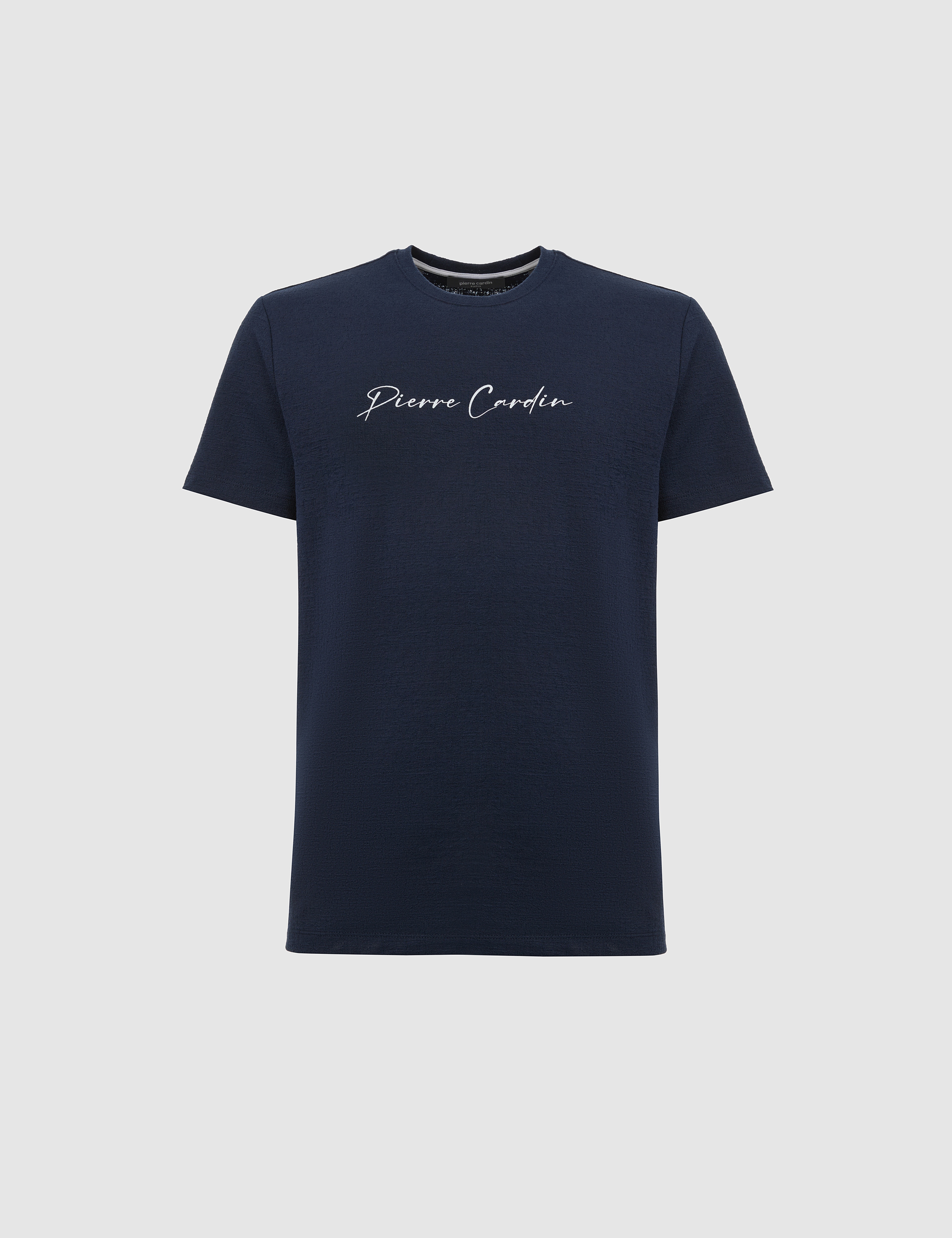 Lacivert Slim Fit Bisiklet Yaka Tişört - Image 7