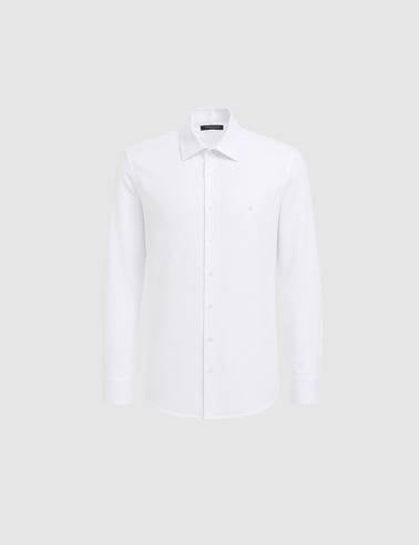 Beyaz Slim Fit Uzun Kollu Gömlek