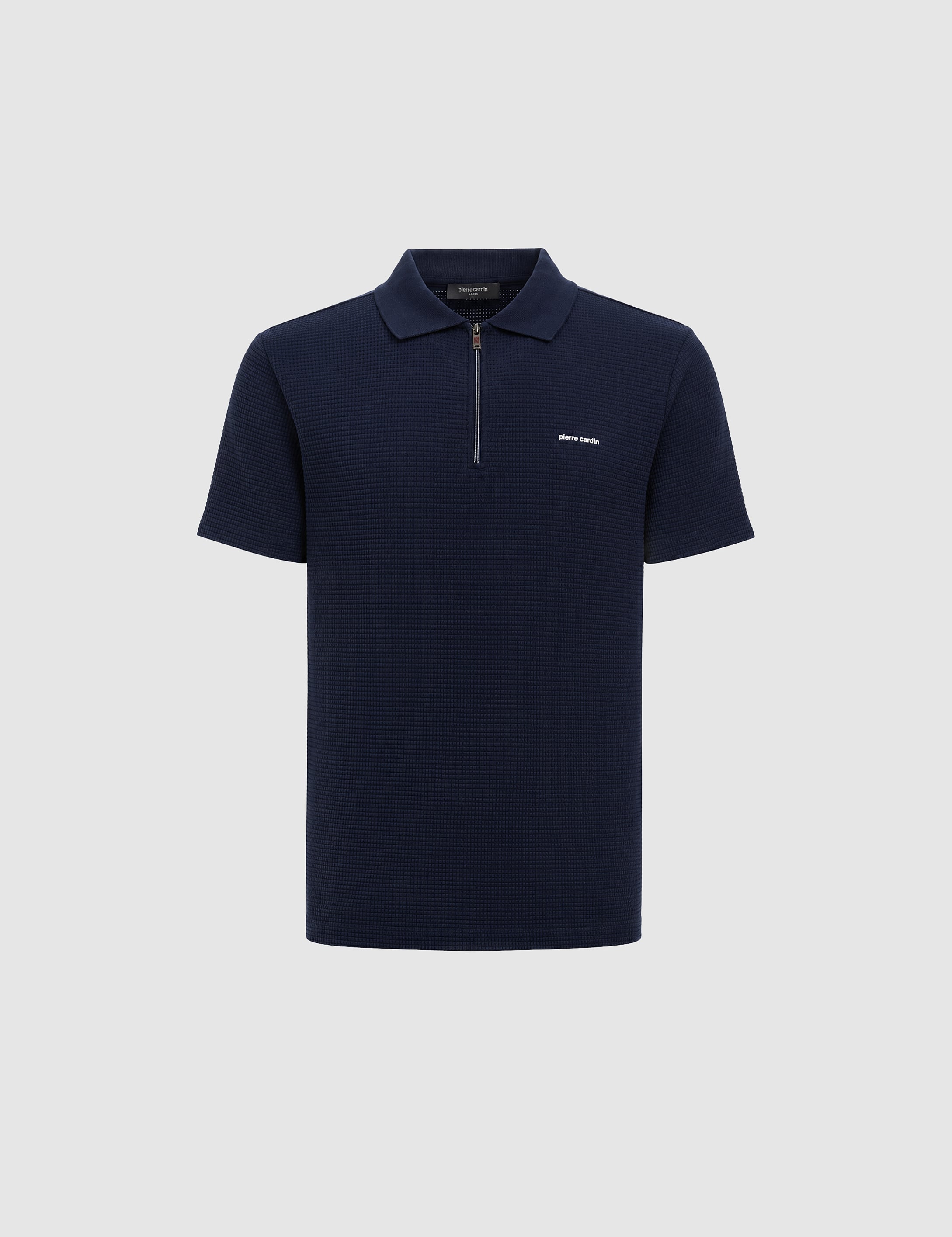 Lacivert Slim Fit Fermuarlı Polo Yaka Tişört