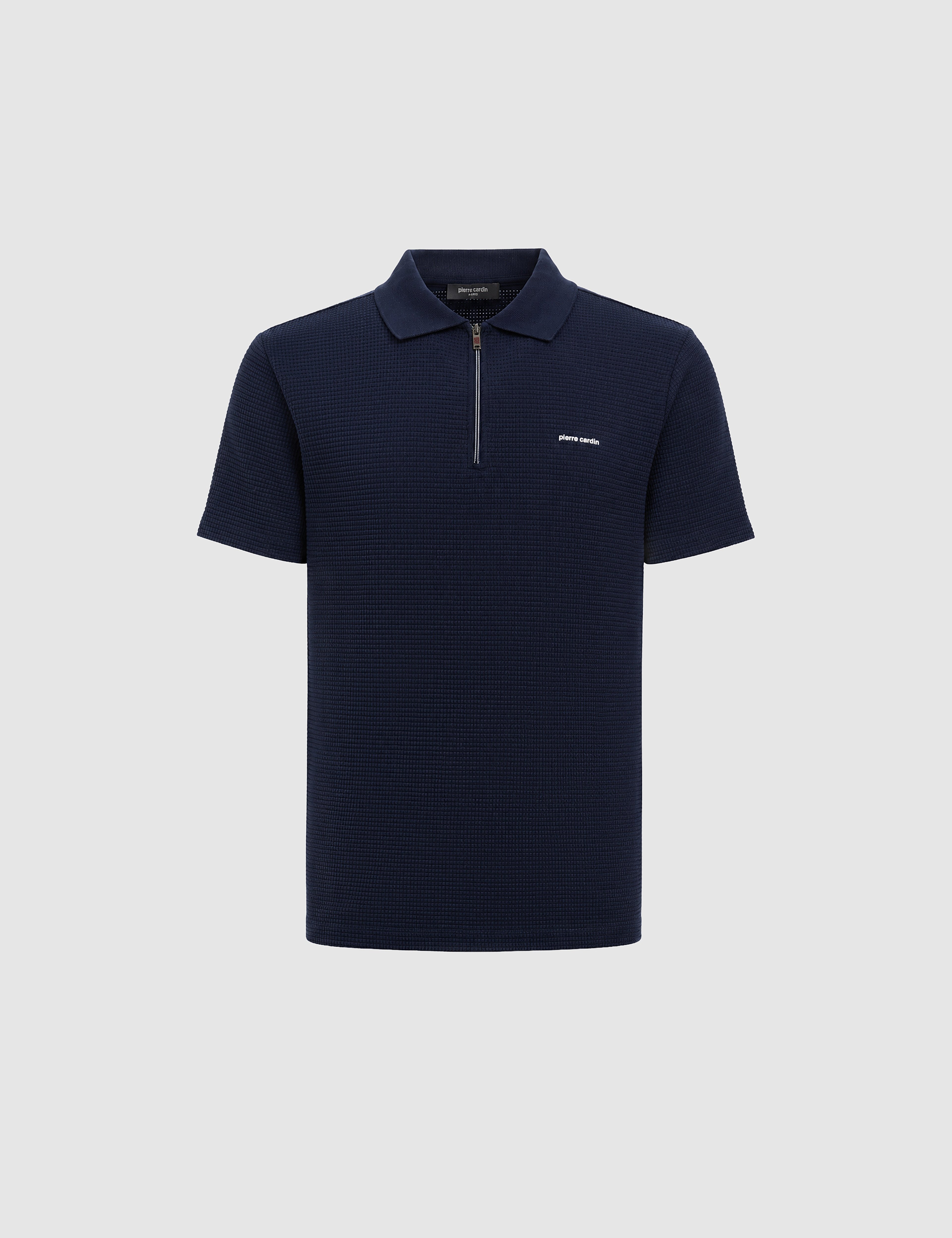 Lacivert Slim Fit Fermuarlı Polo Yaka Tişört - Image 7