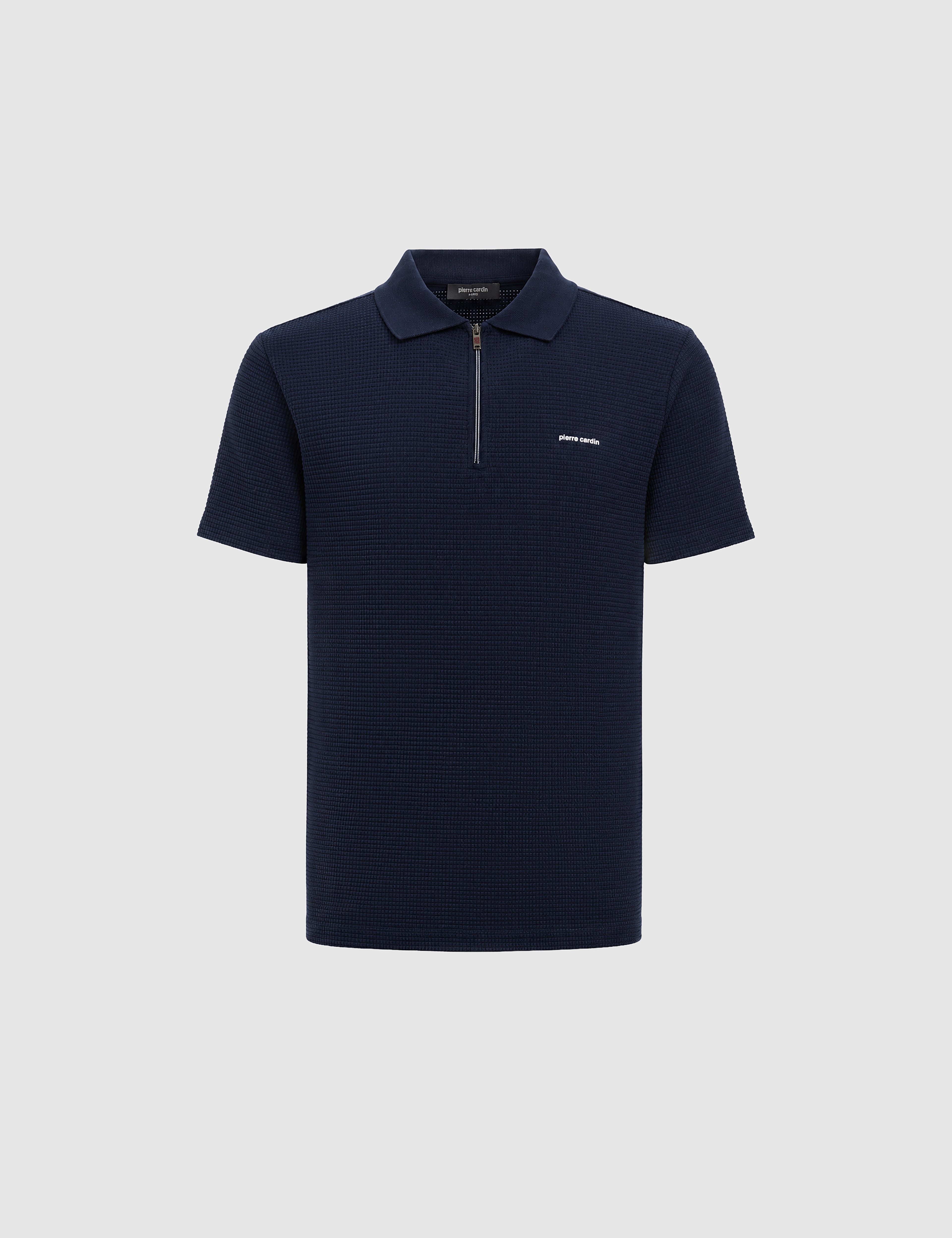 Lacivert Slim Fit Fermuarlı Polo Yaka Tişört