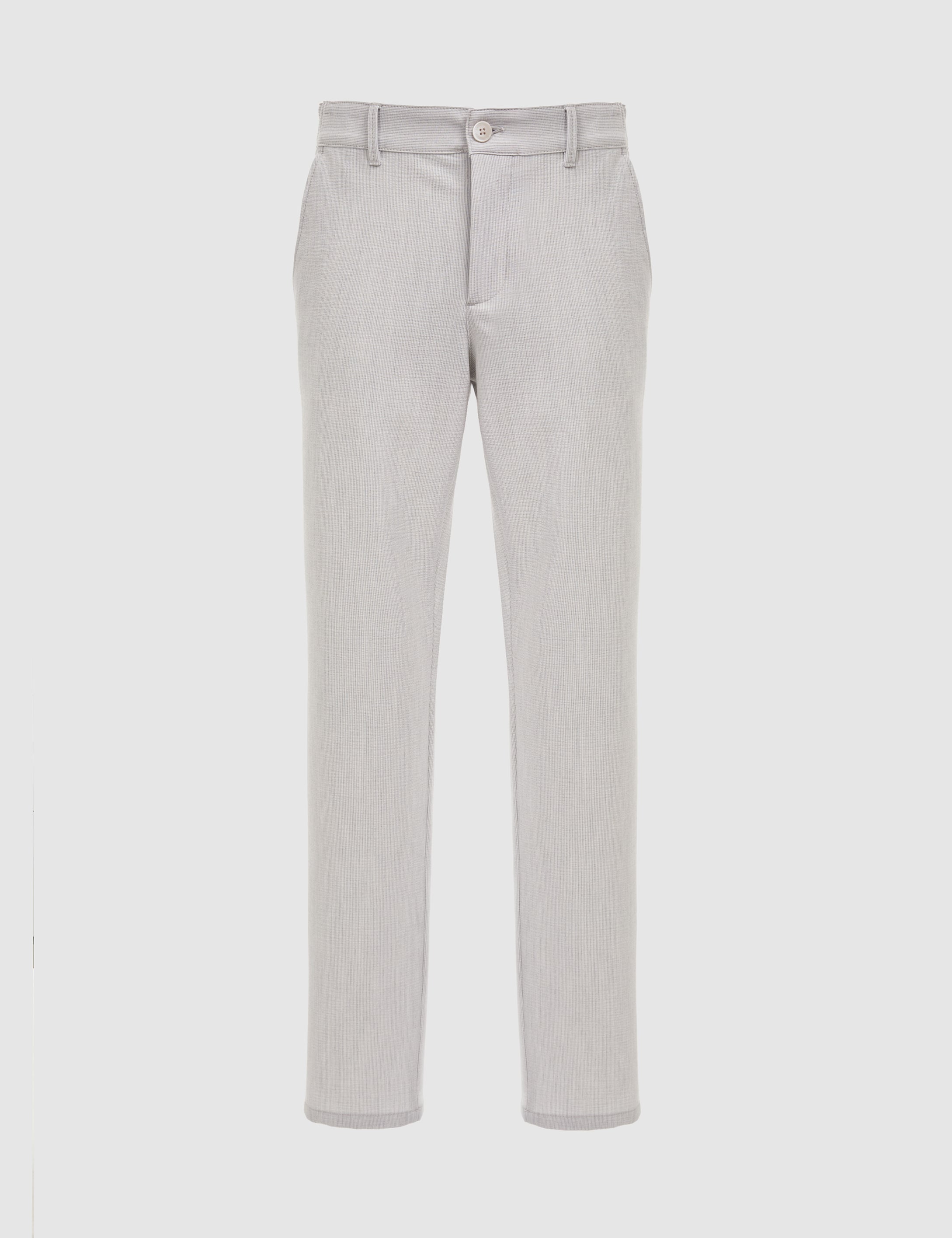 Açık Gri Slim Fit Kanvas Pantolon