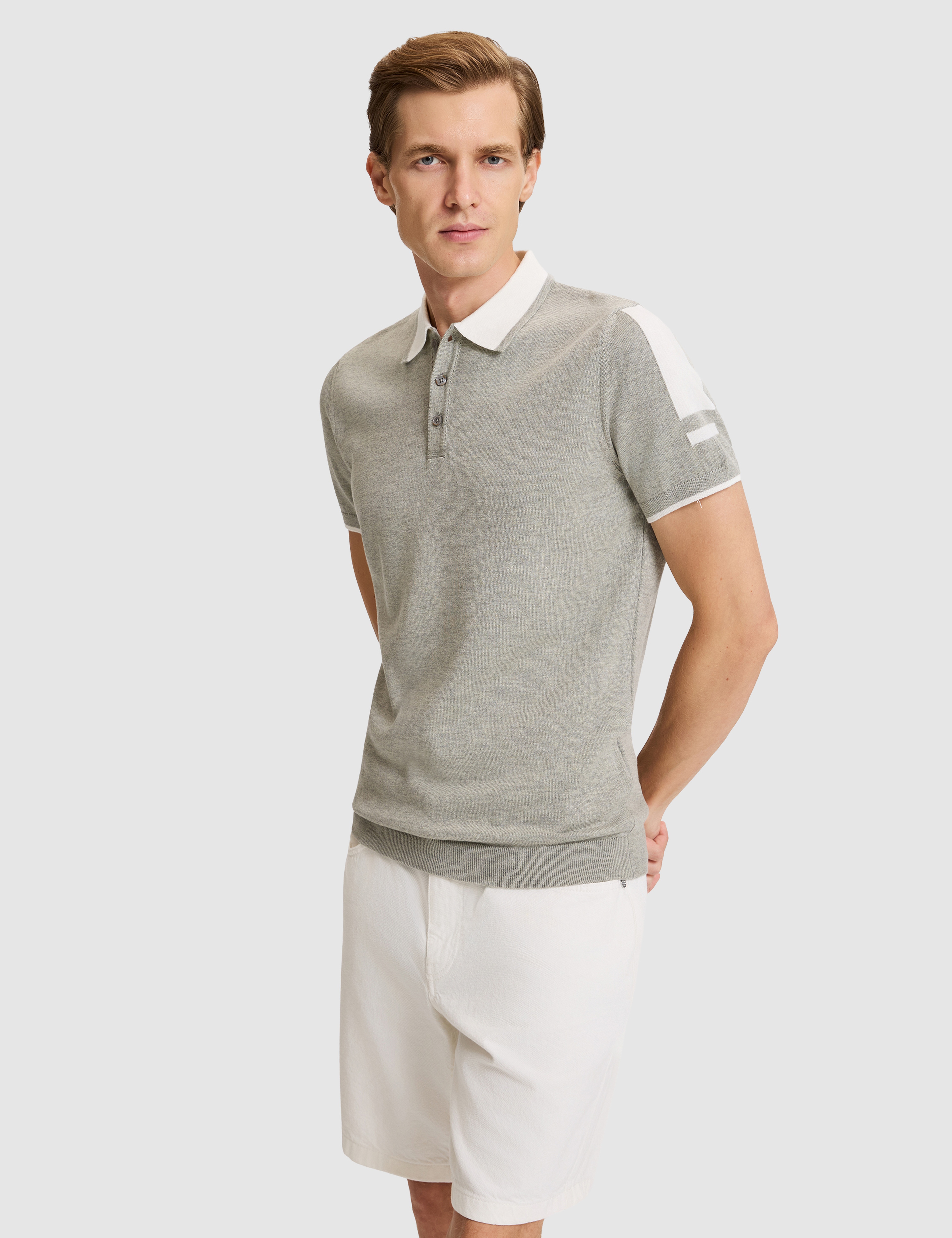 Açık Gri Melanj Slim Fit Kazak