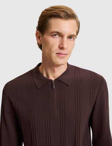 Koyu Kahverengi Slim Fit Kazak