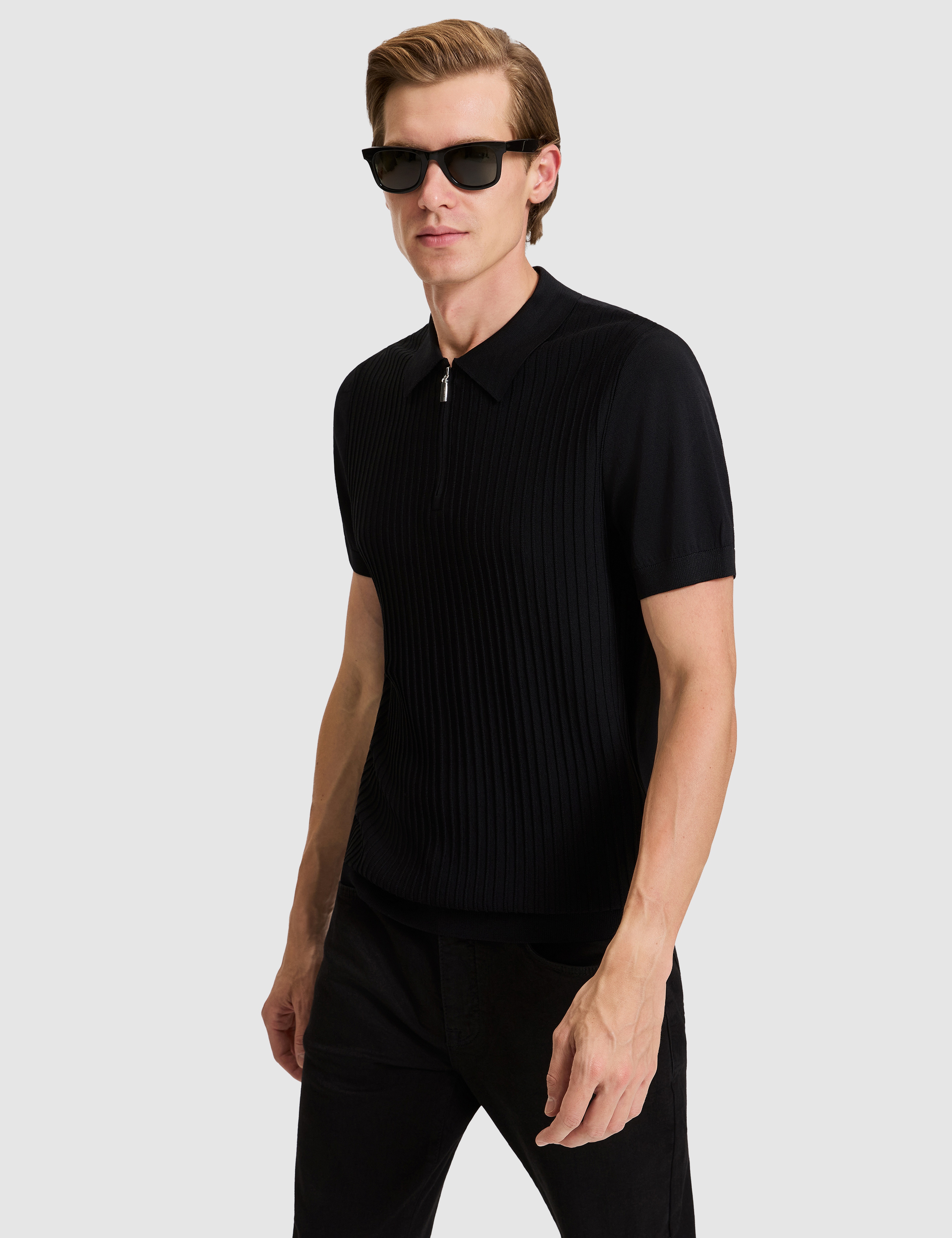 Siyah Slim Fit Kazak - Image 3