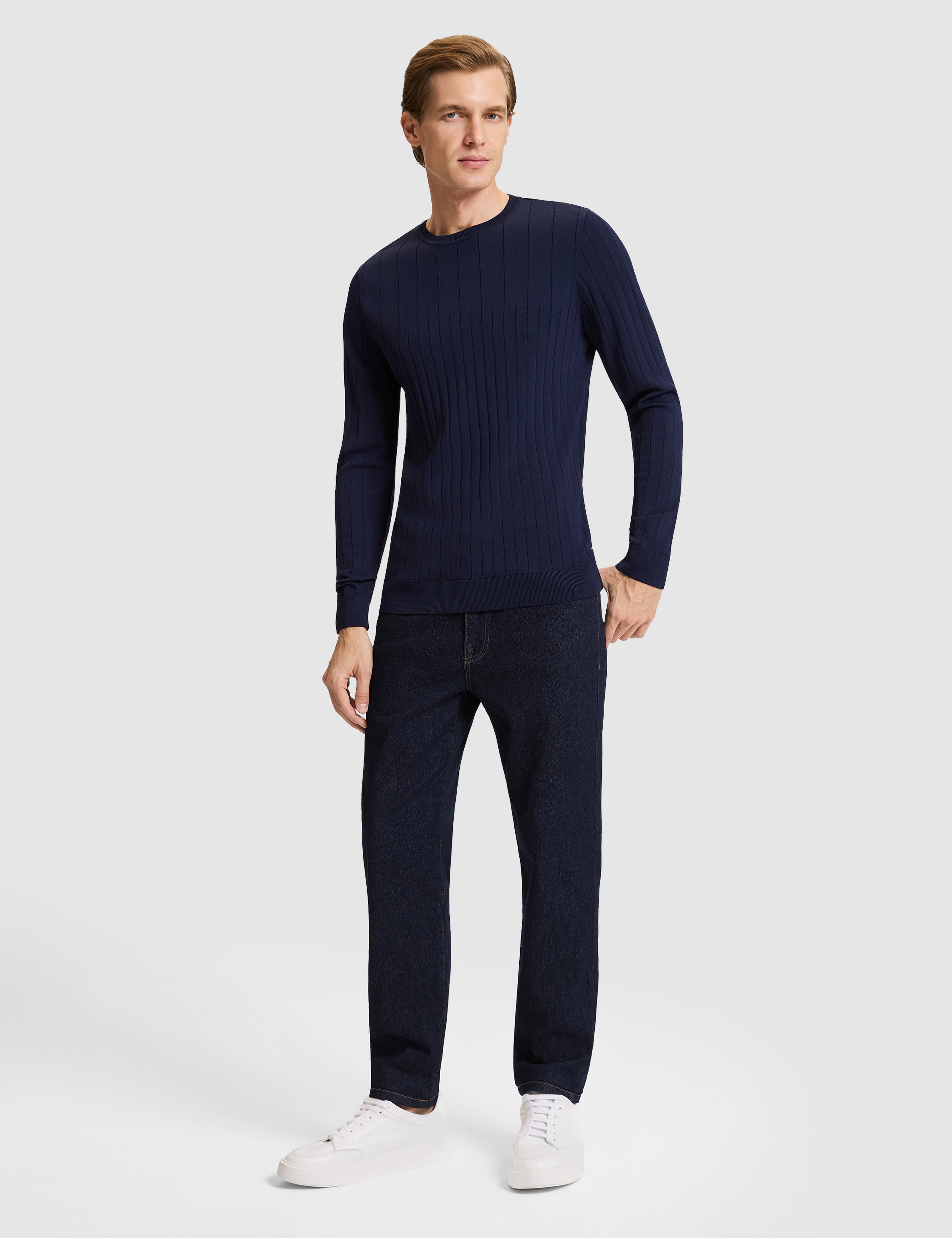Lacivert Slim Fit Kazak - Image 4