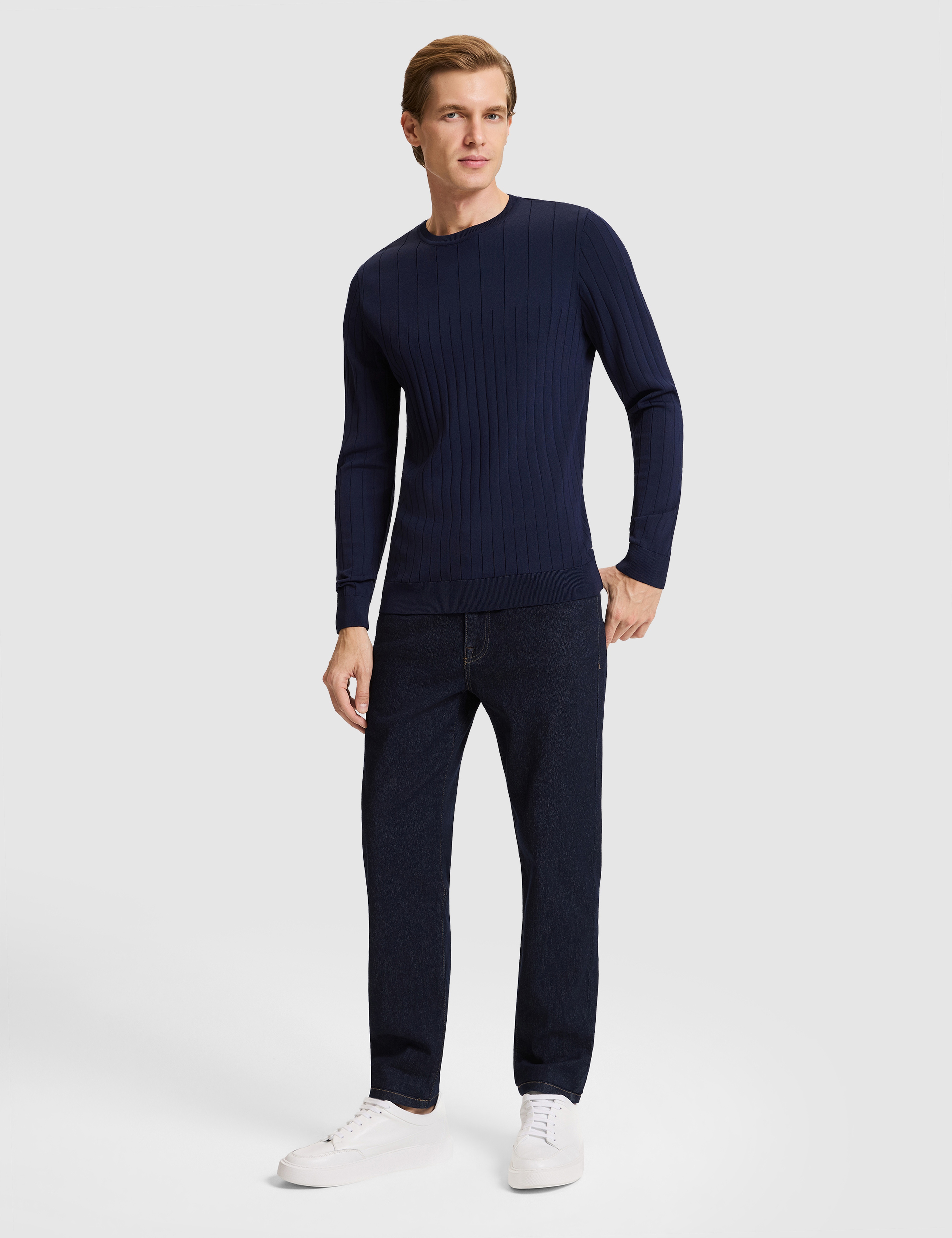 Lacivert Slim Fit Kazak