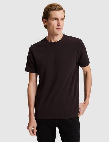 Koyu Kahverengi Regular Fit Basic Tişört