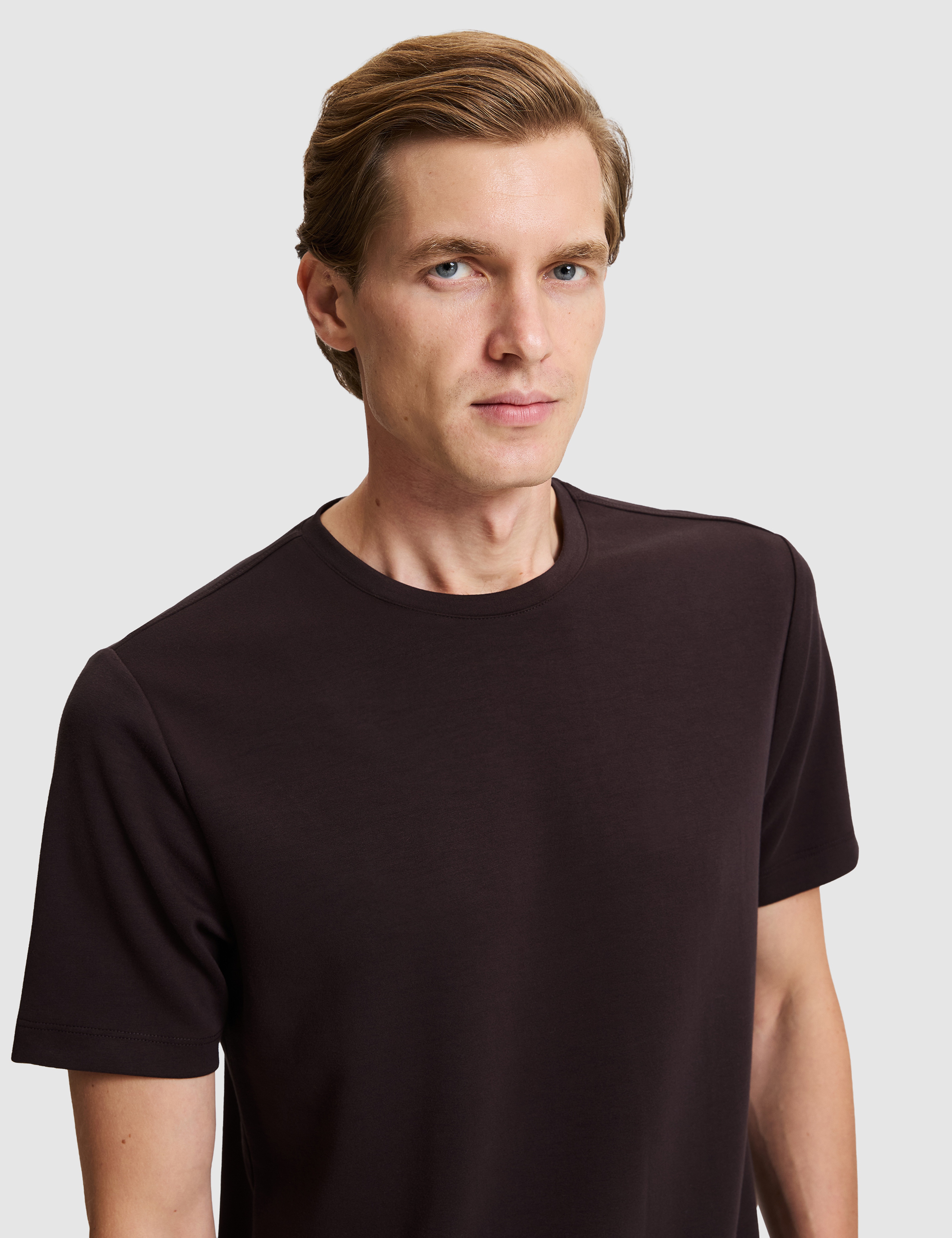 Koyu Kahverengi Regular Fit Basic Tişört - Image 2
