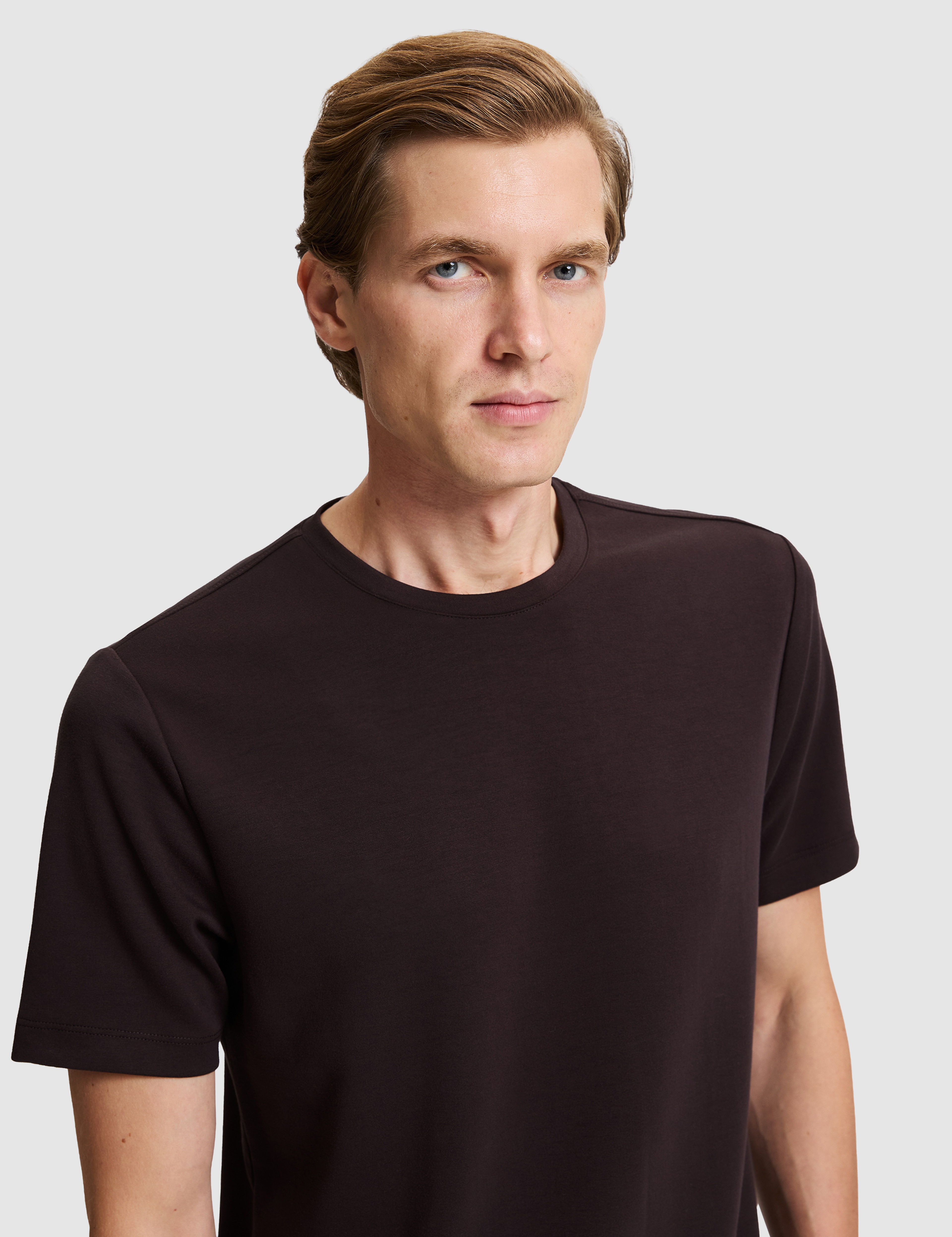 Koyu Kahverengi Regular Fit Basic Tişört