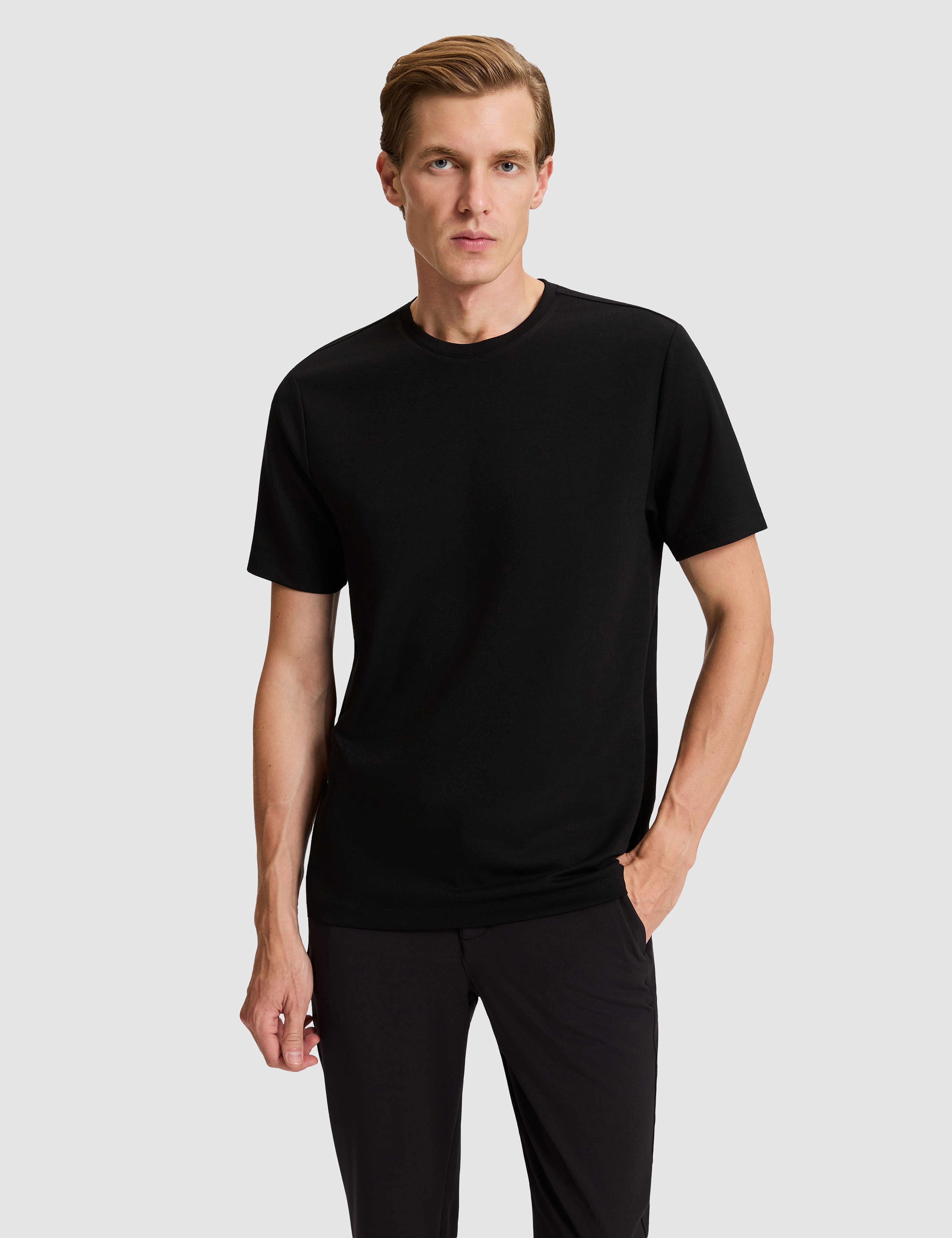 Siyah Regular Fit Basic Tişört - Image 1