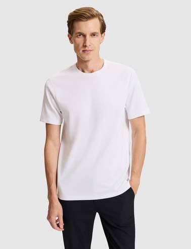Beyaz Regular Fit Basic Tişört