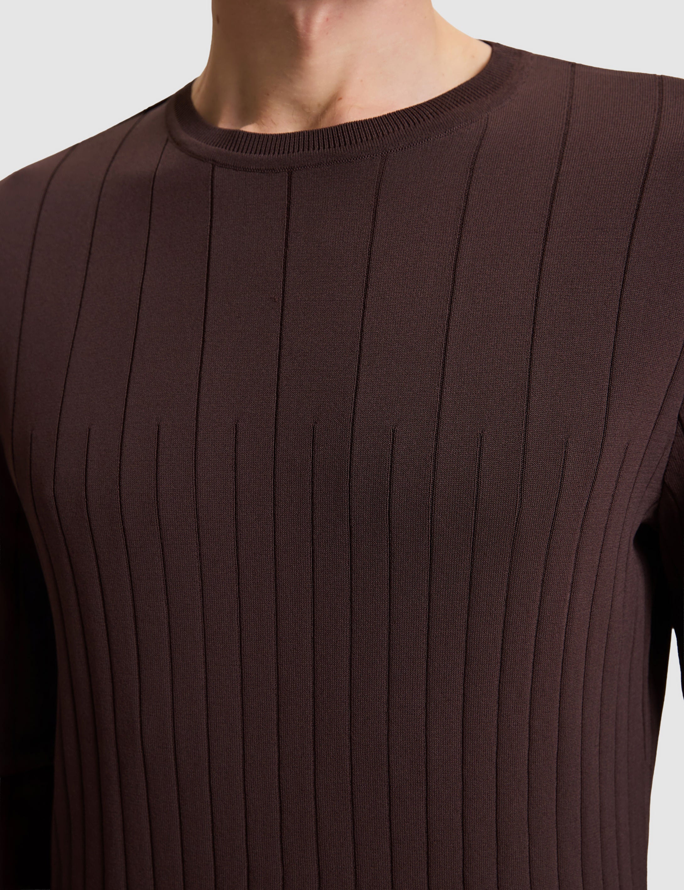Koyu Kahverengi Slim Fit Kazak - 50330165006