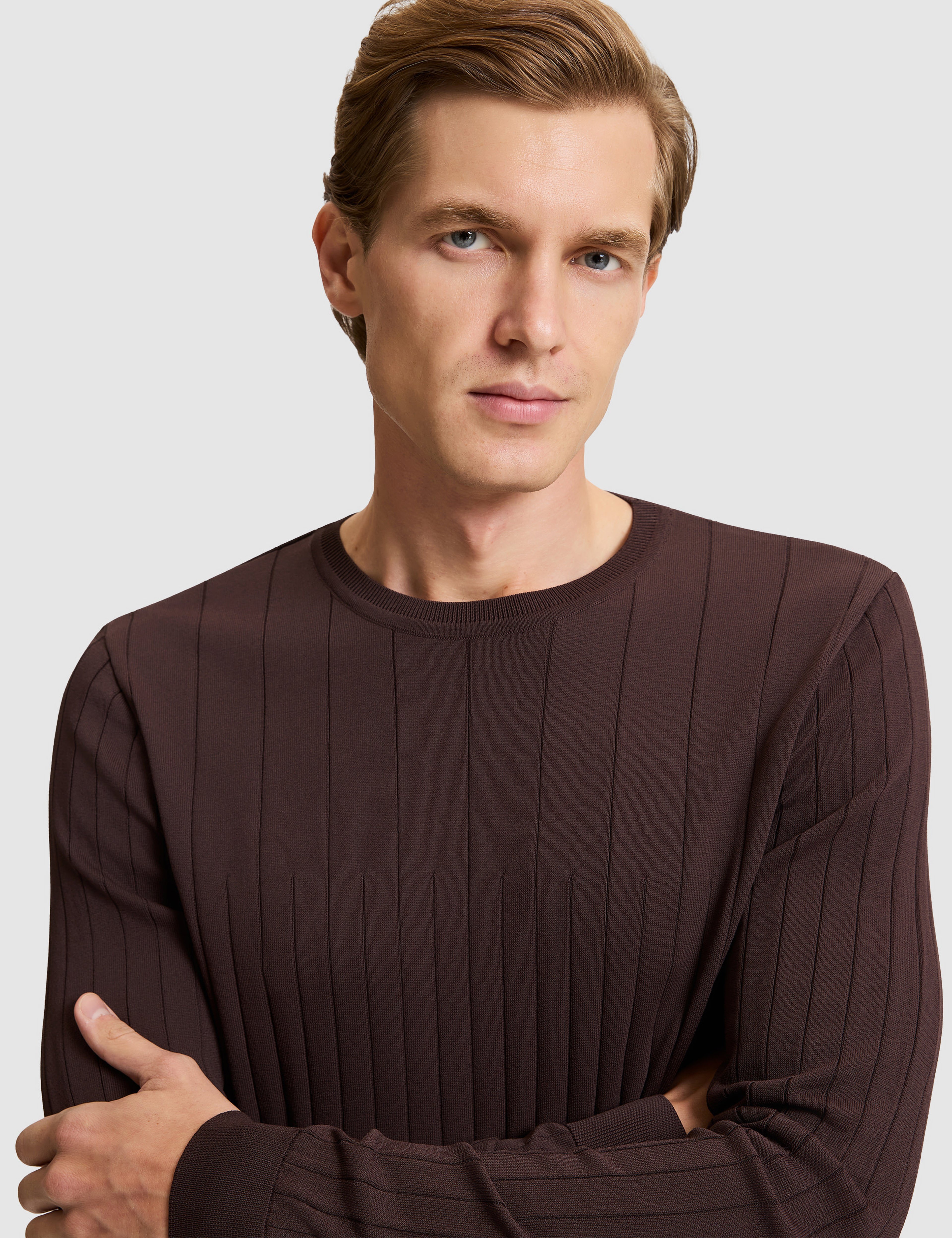 Koyu Kahverengi Slim Fit Kazak