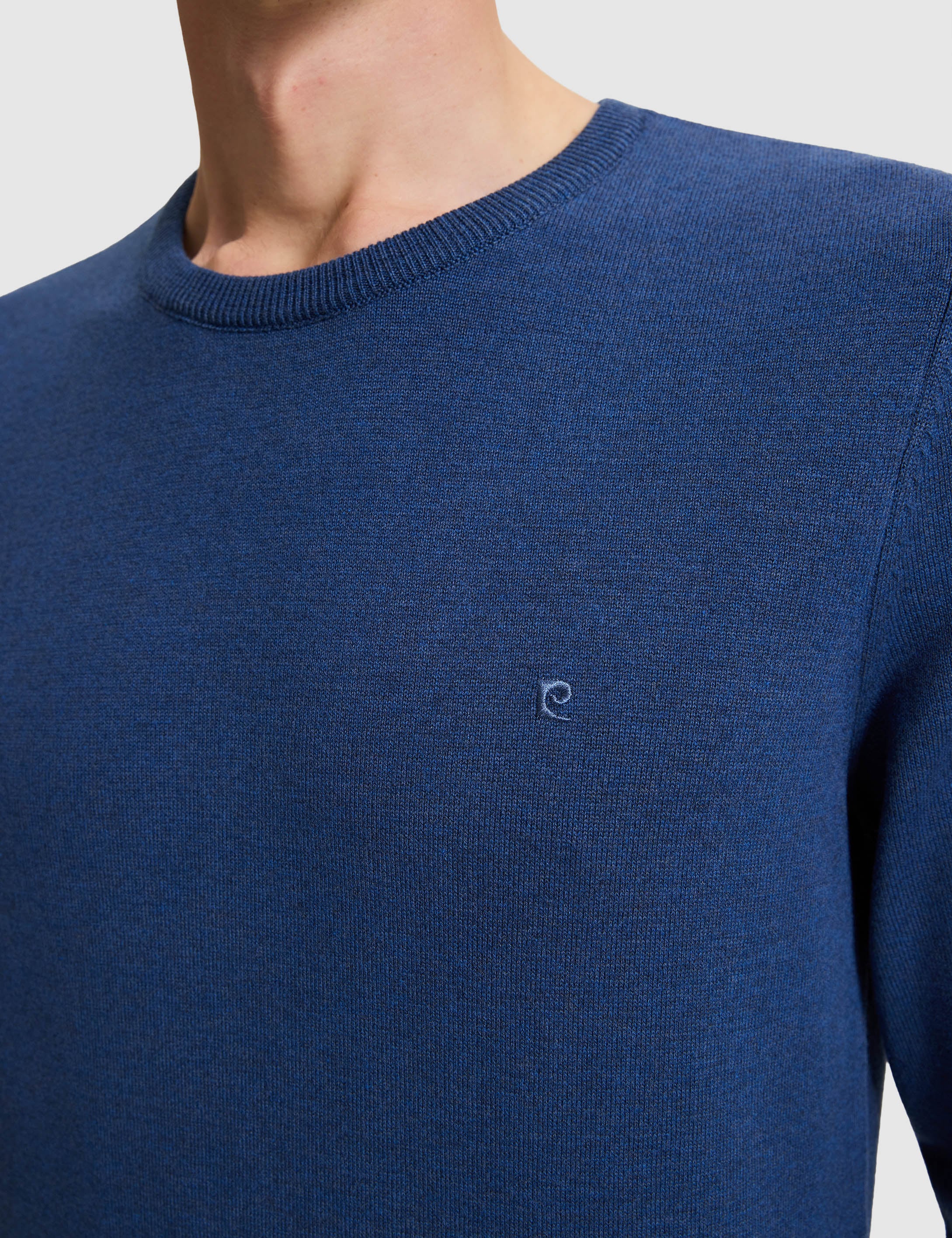 İndigo Melanj Slim Fit Basic Kazak - Image 6