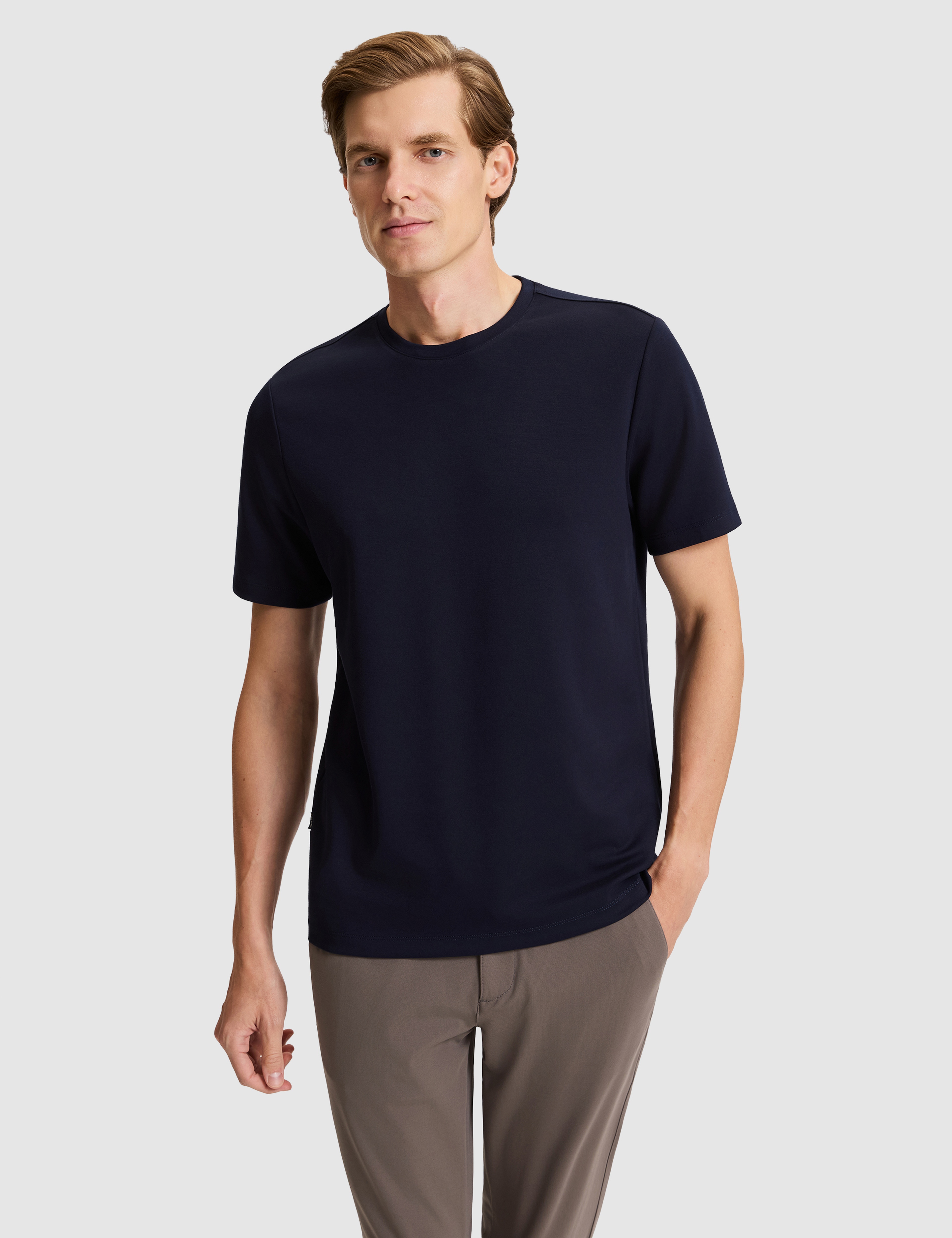 Lacivert Regular Fit Basic Tişört - Image 1