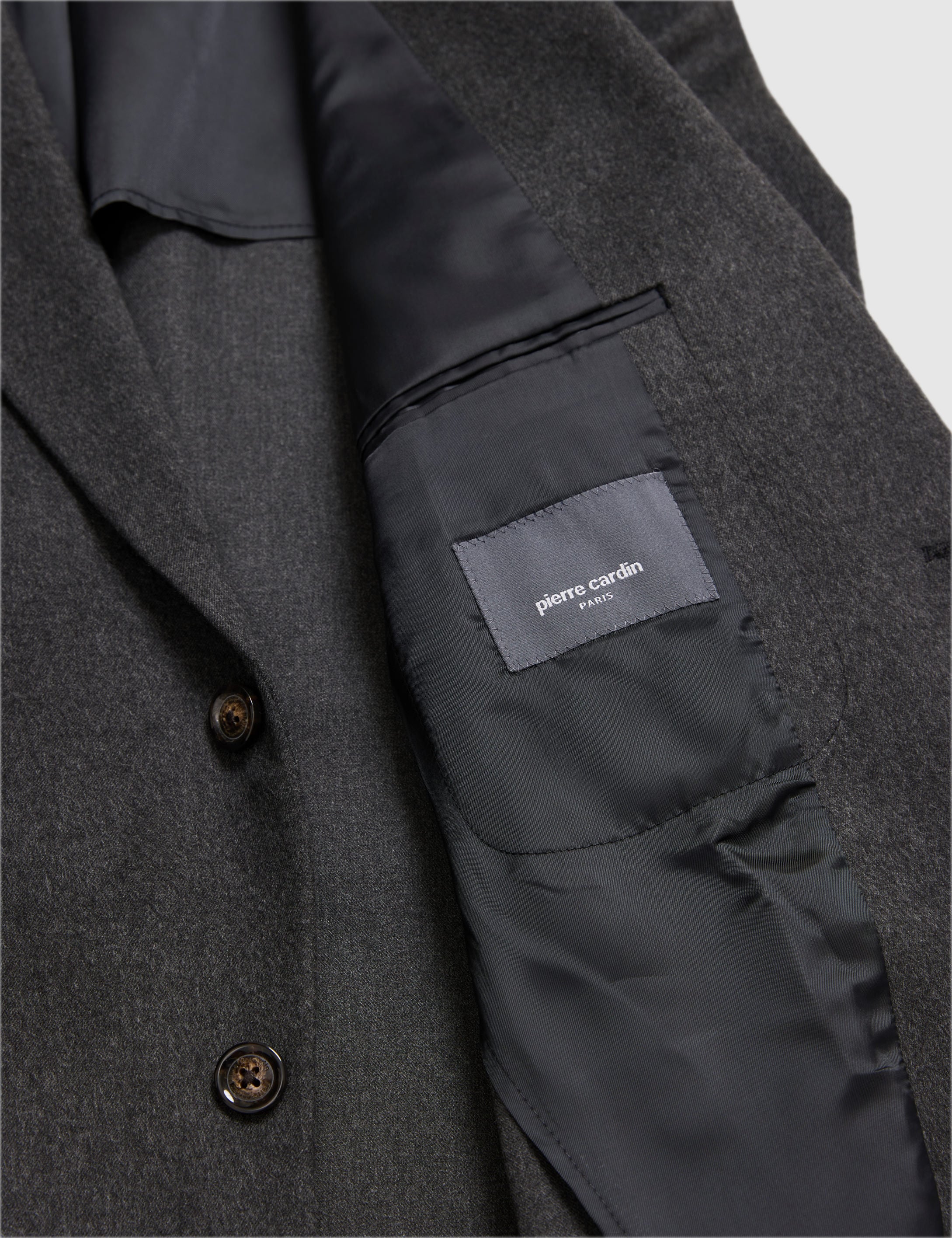 Antrasit Slim Fit Flanel Görünümlü Ceket
