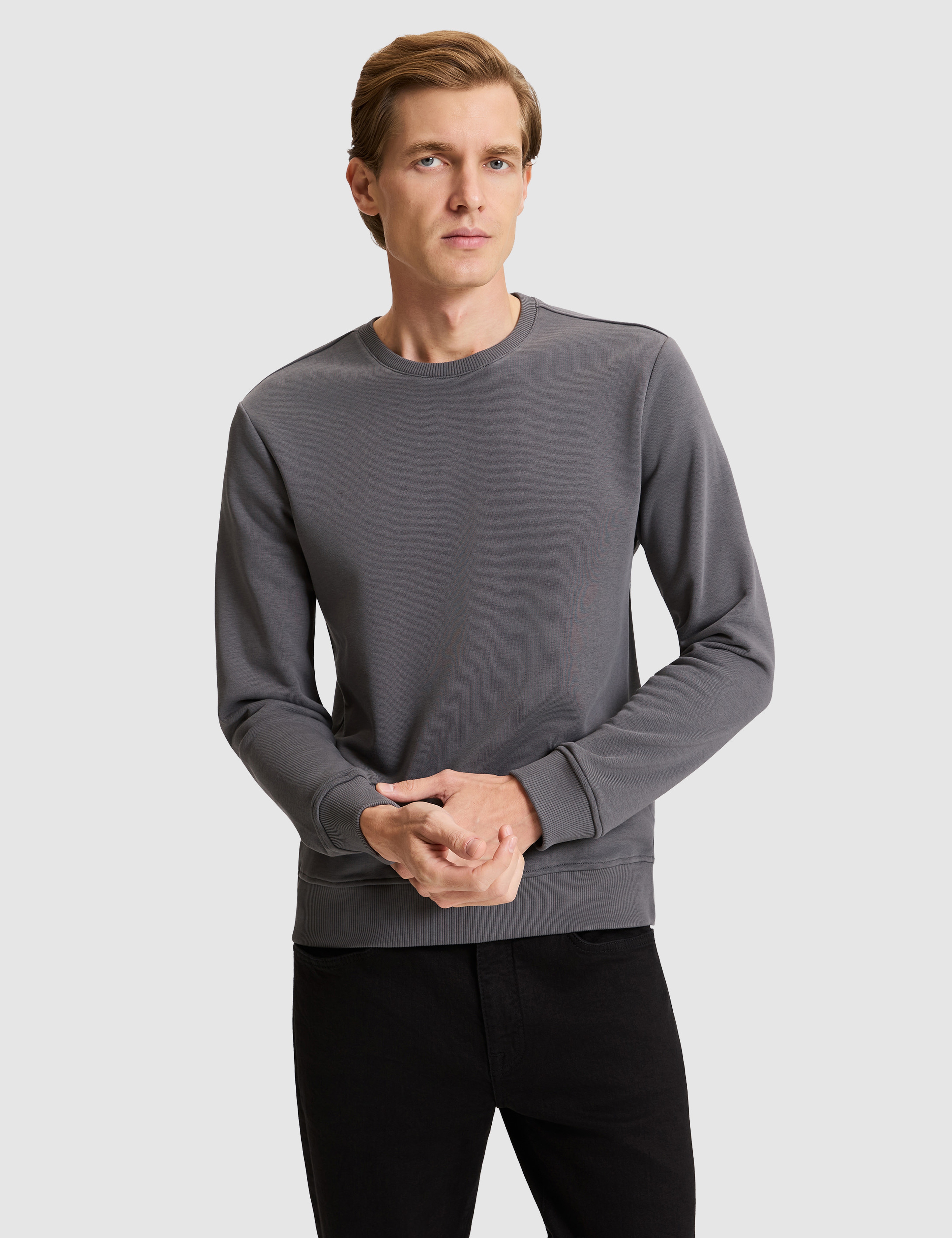 Antrasit Regular Fit Basic Sweatshirt - Image 1