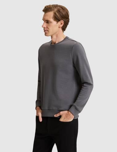 Antrasit Regular Fit Basic Sweatshirt