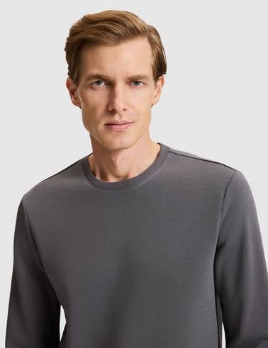 Antrasit Regular Fit Basic Sweatshirt