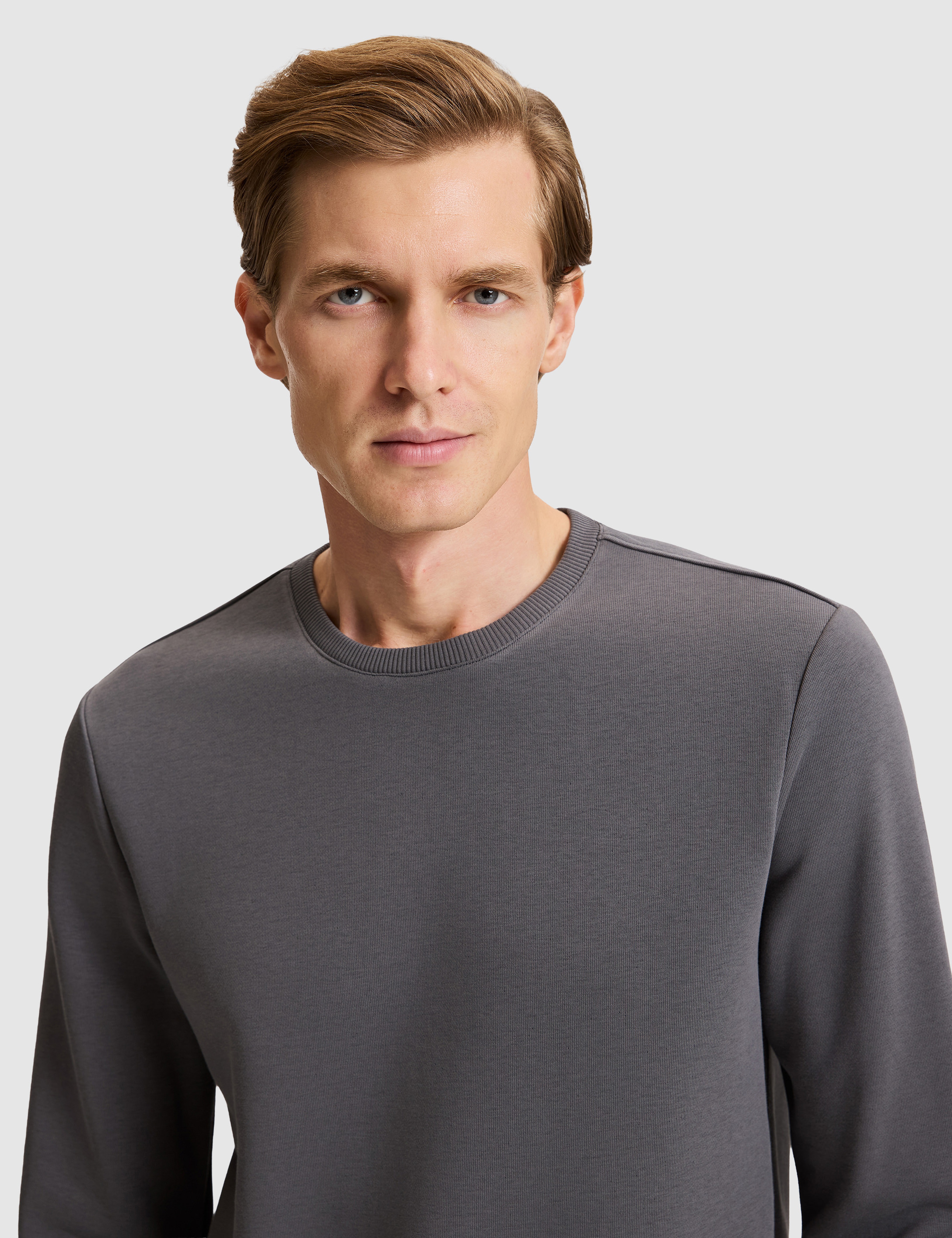 Antrasit Regular Fit Basic Sweatshirt