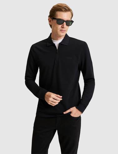 Siyah Slim Fit Basic Sweatshirt