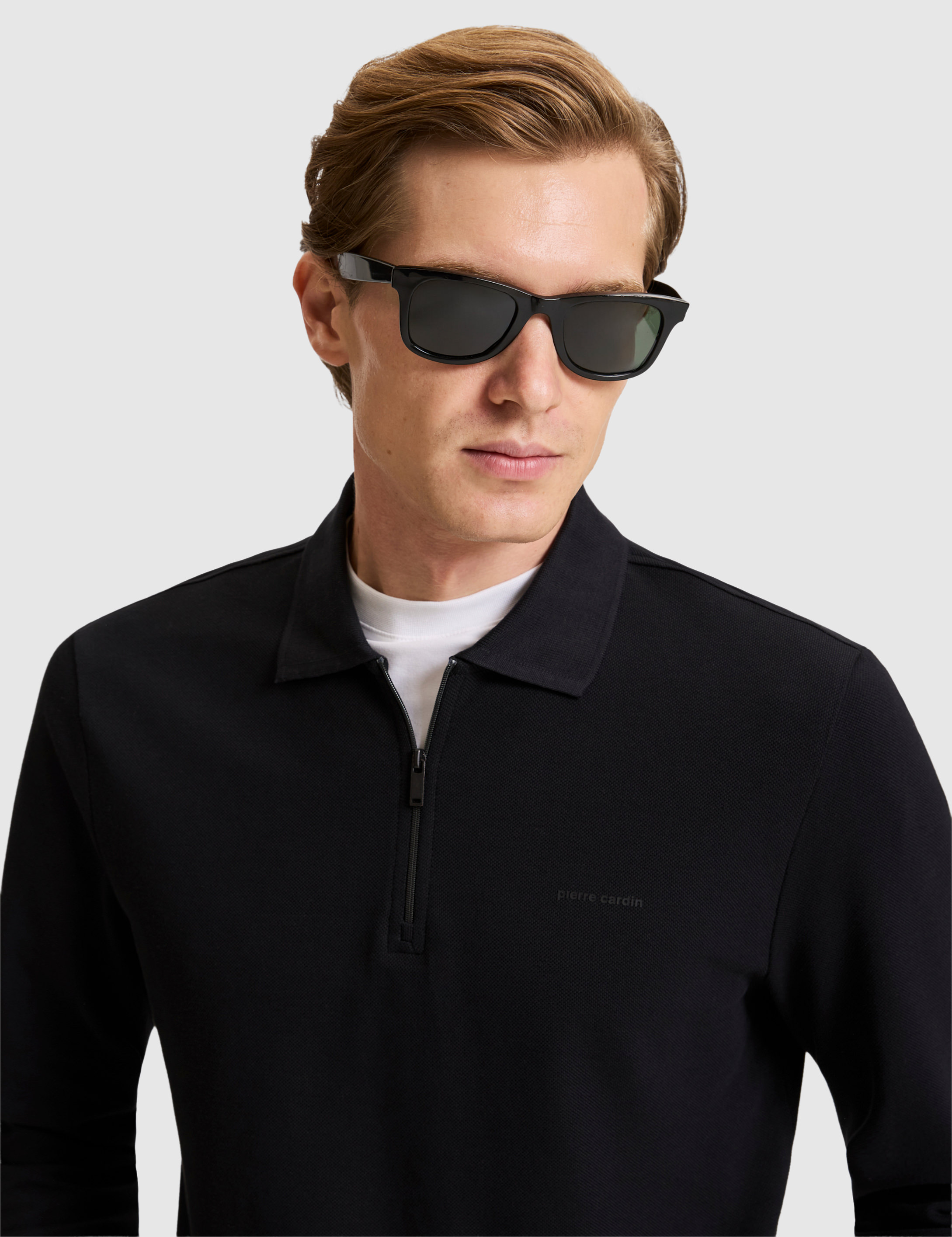 Siyah Slim Fit Basic Sweatshirt - Image 3