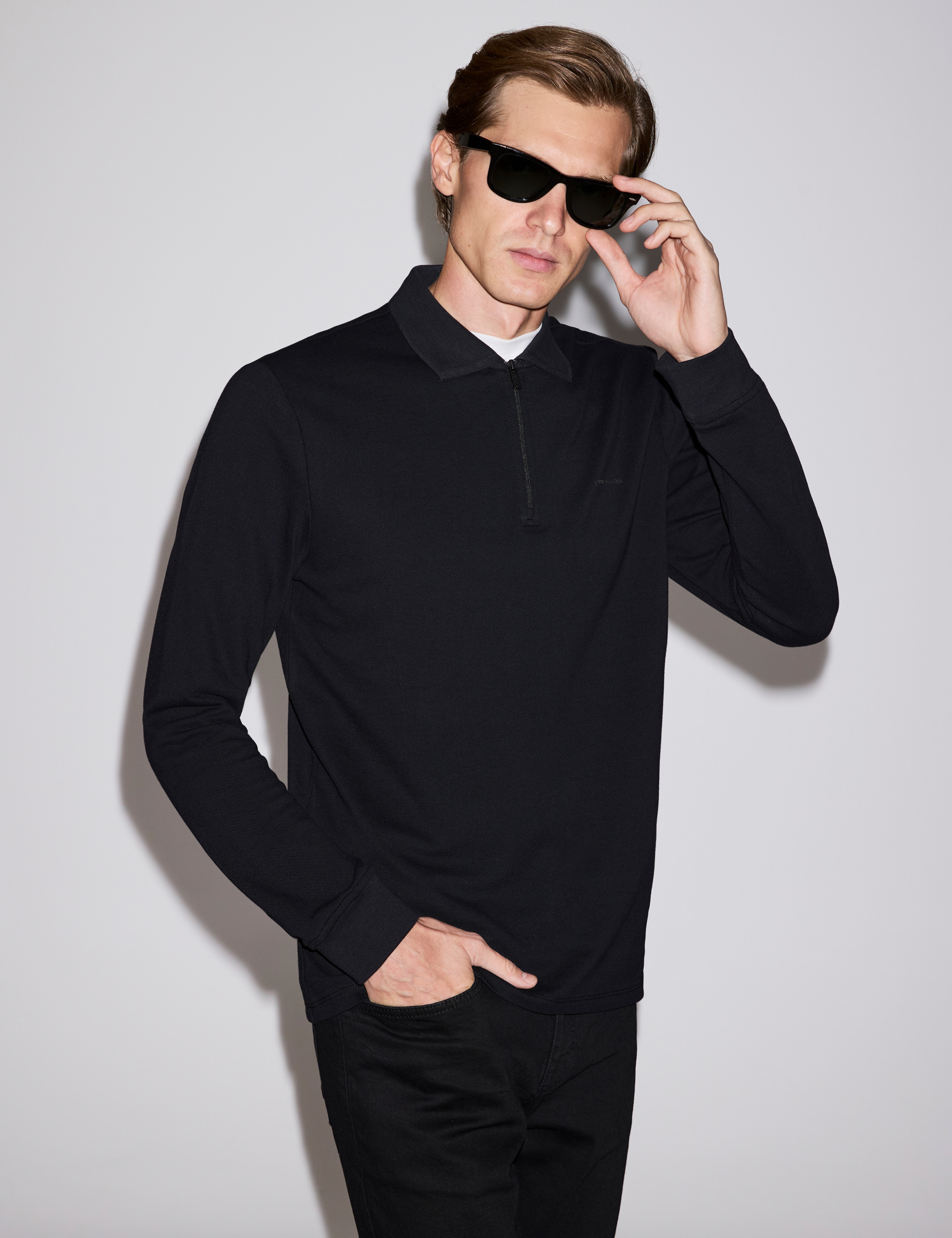 Siyah Slim Fit Basic Sweatshirt
