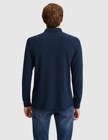 Lacivert Slim Fit Basic Sweatshirt