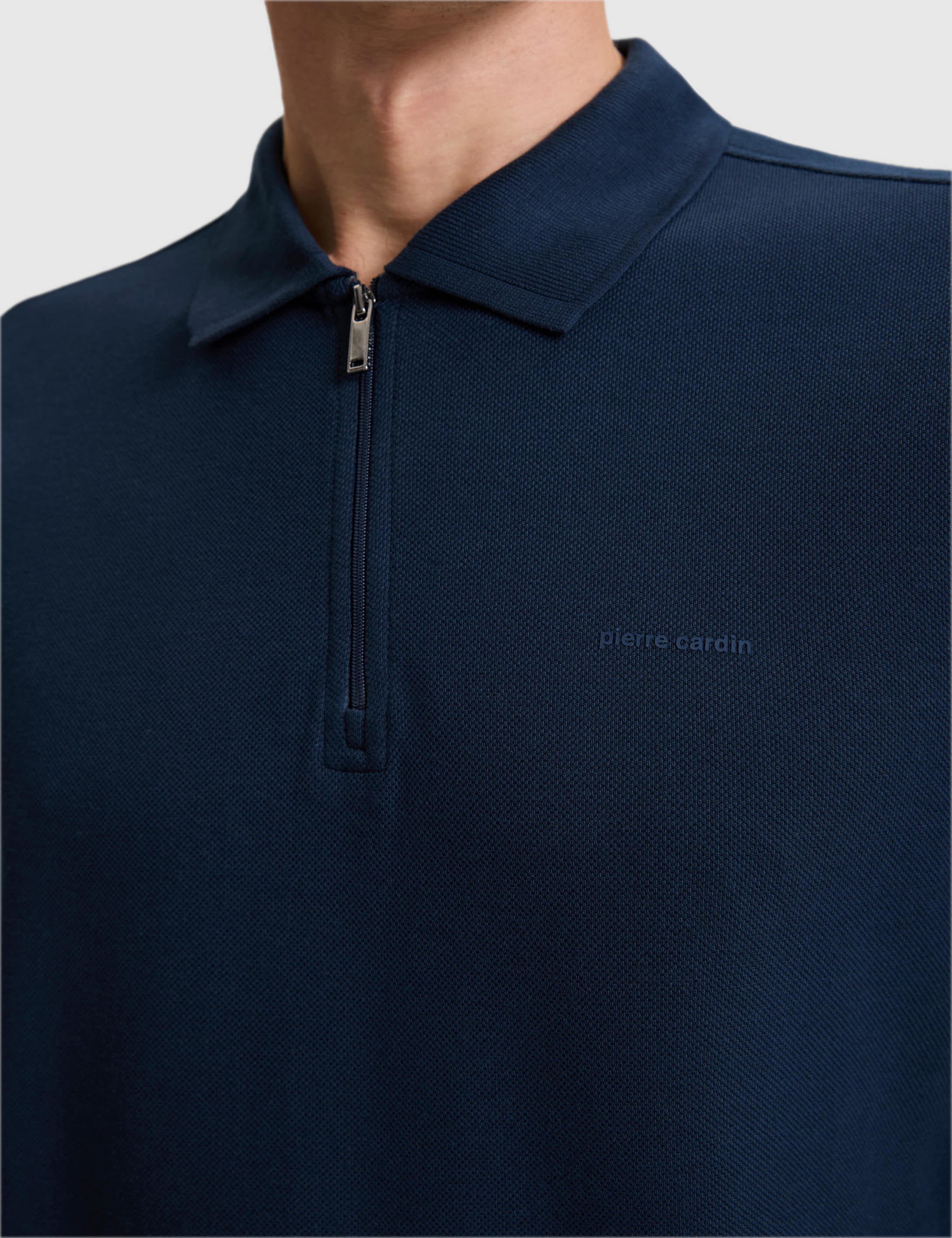 Lacivert Slim Fit Basic Sweatshirt