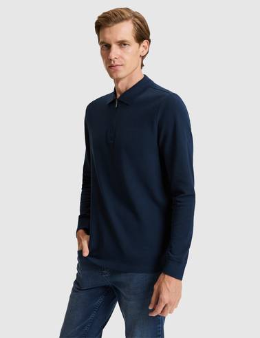 Lacivert Slim Fit Basic Sweatshirt
