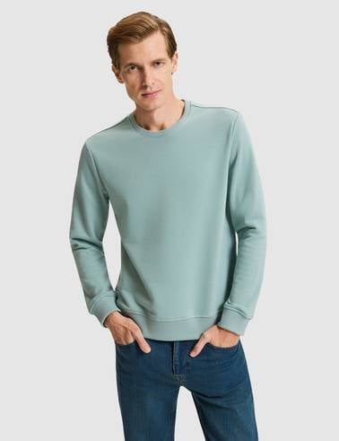 Yeşil Regular Fit Basic Sweatshirt