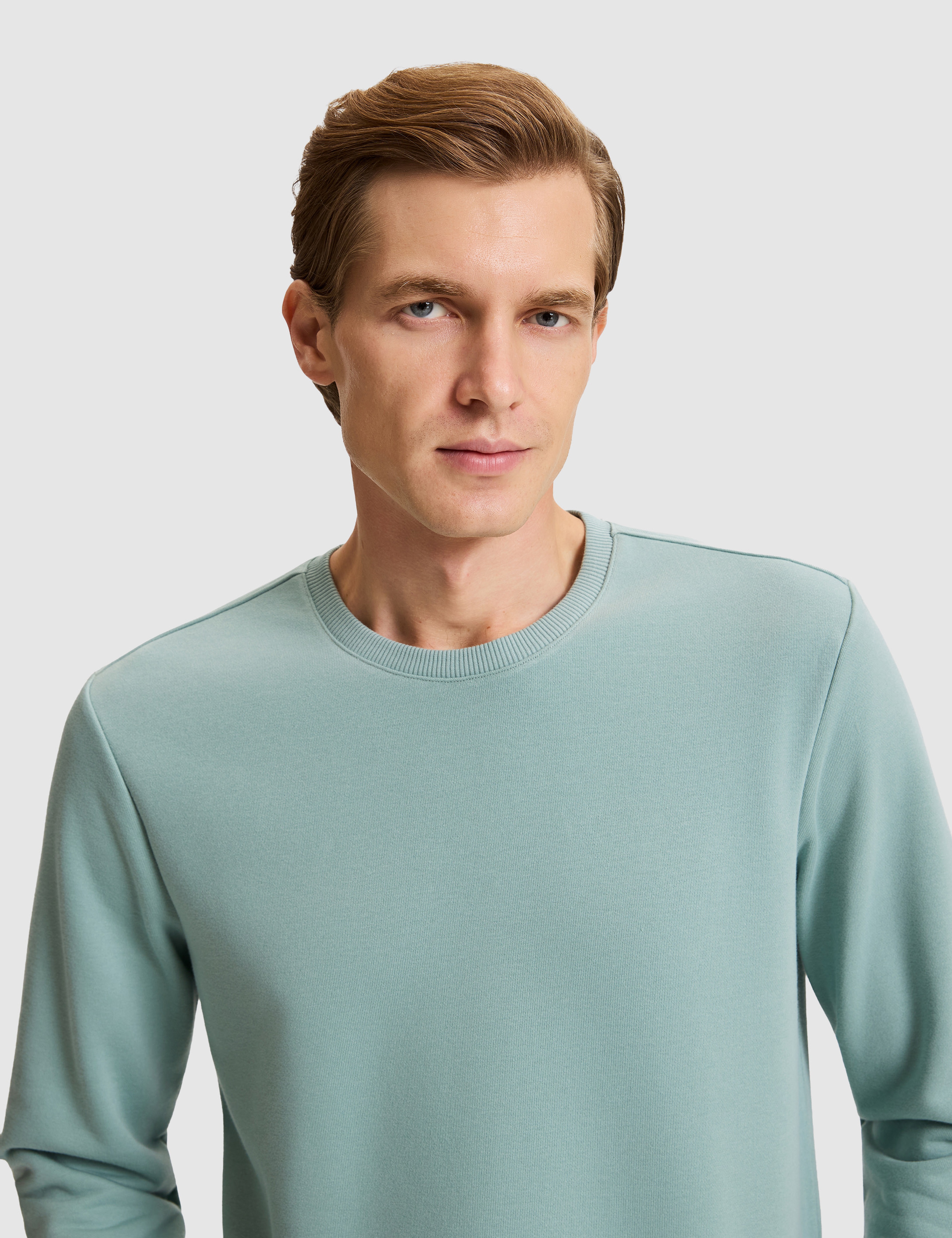 Yeşil Regular Fit Basic Sweatshirt