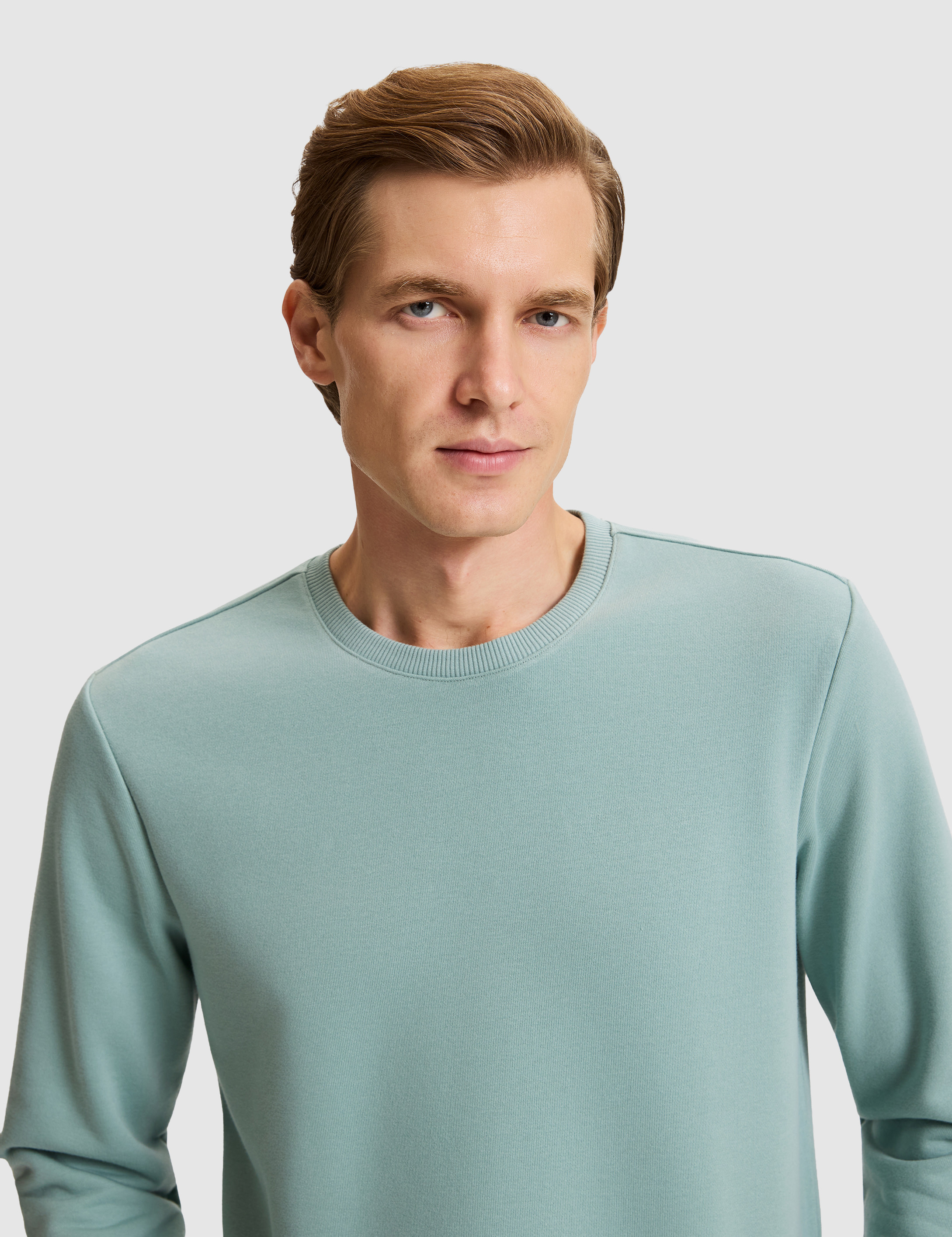 Yeşil Regular Fit Basic Sweatshirt