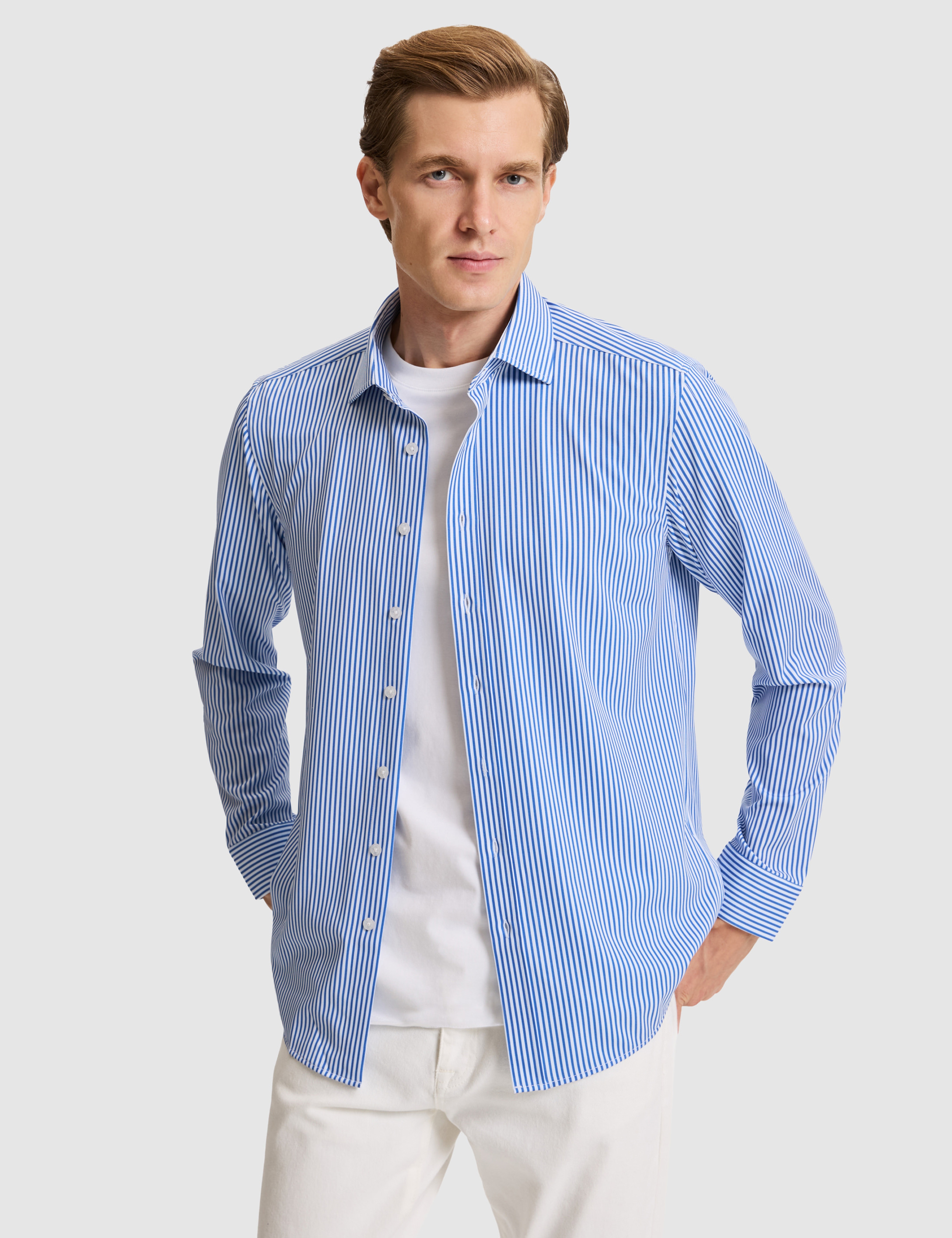 Mavi Slim Fit Uzun Kollu Gömlek