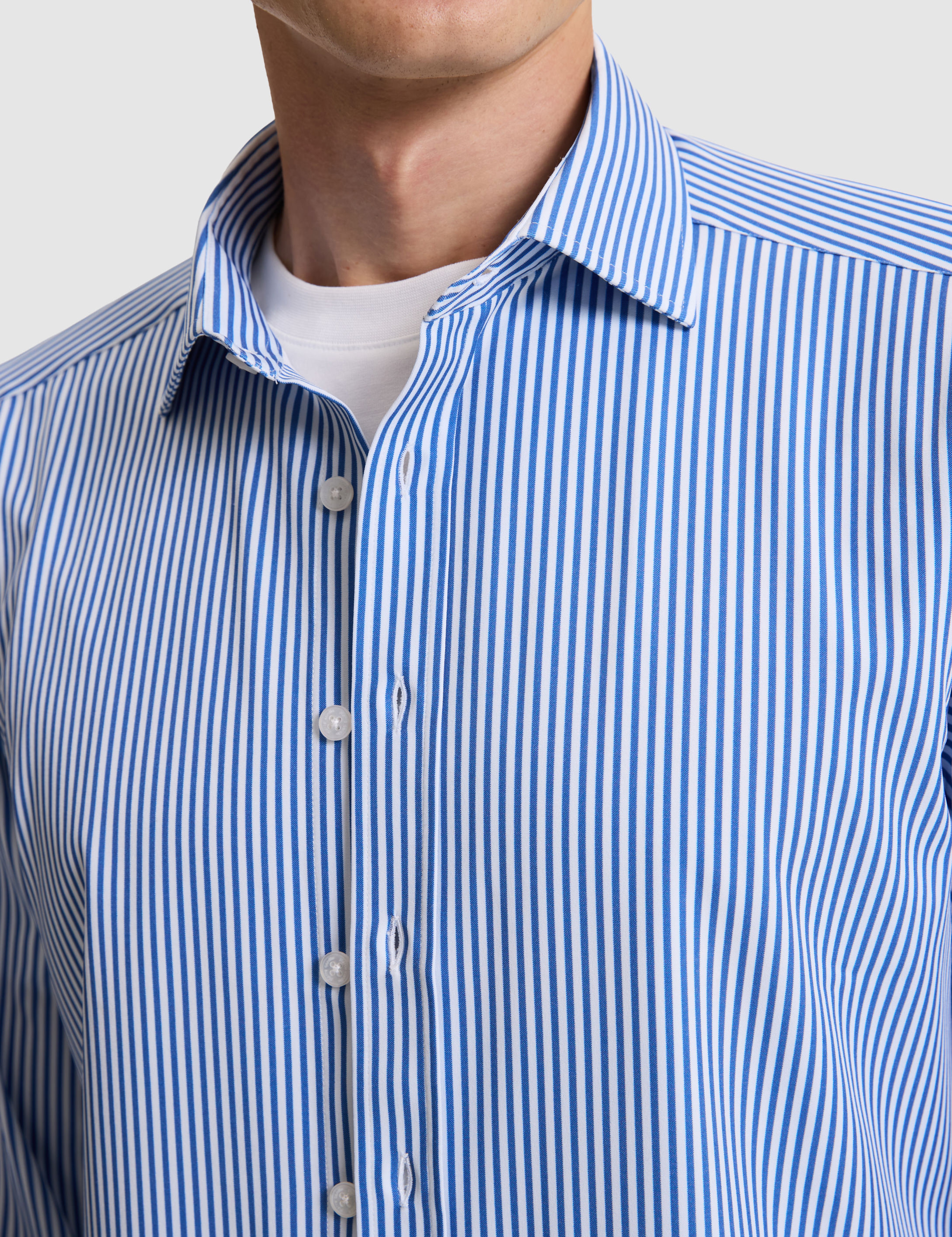 Mavi Slim Fit Uzun Kollu Gömlek - Image 6
