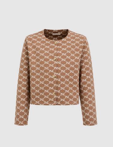 Bej Crop Top Örme Hırka