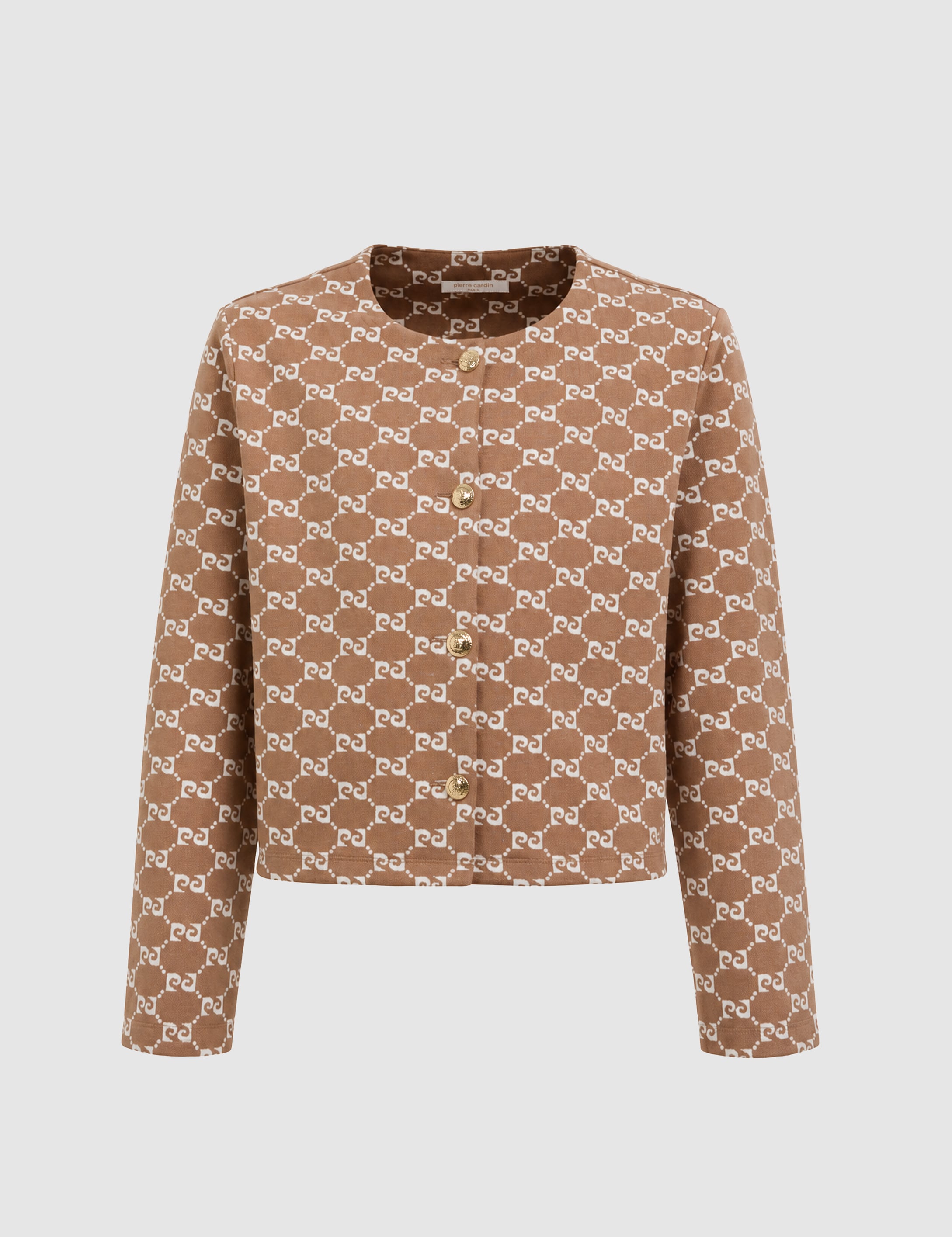 Bej Crop Top Örme Hırka